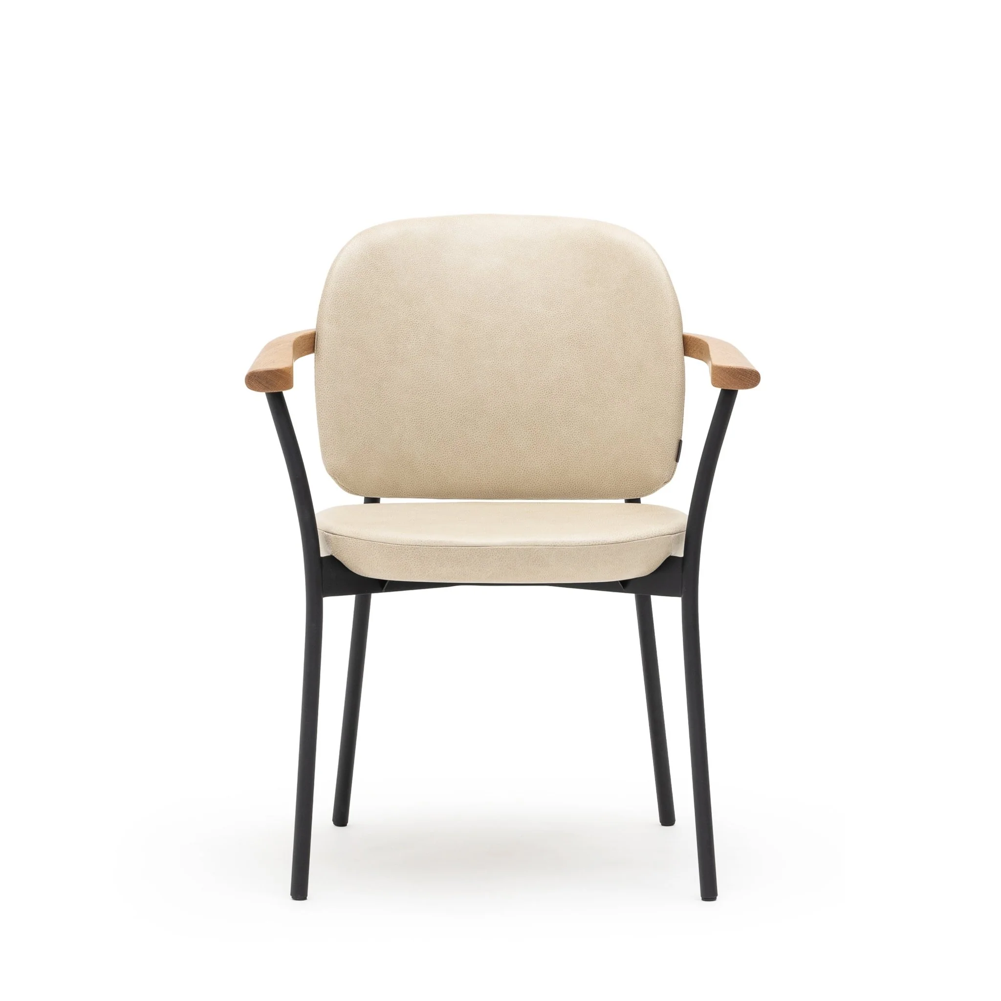 Solace Armchair - Light Oak & Limestone Leather - Image 2