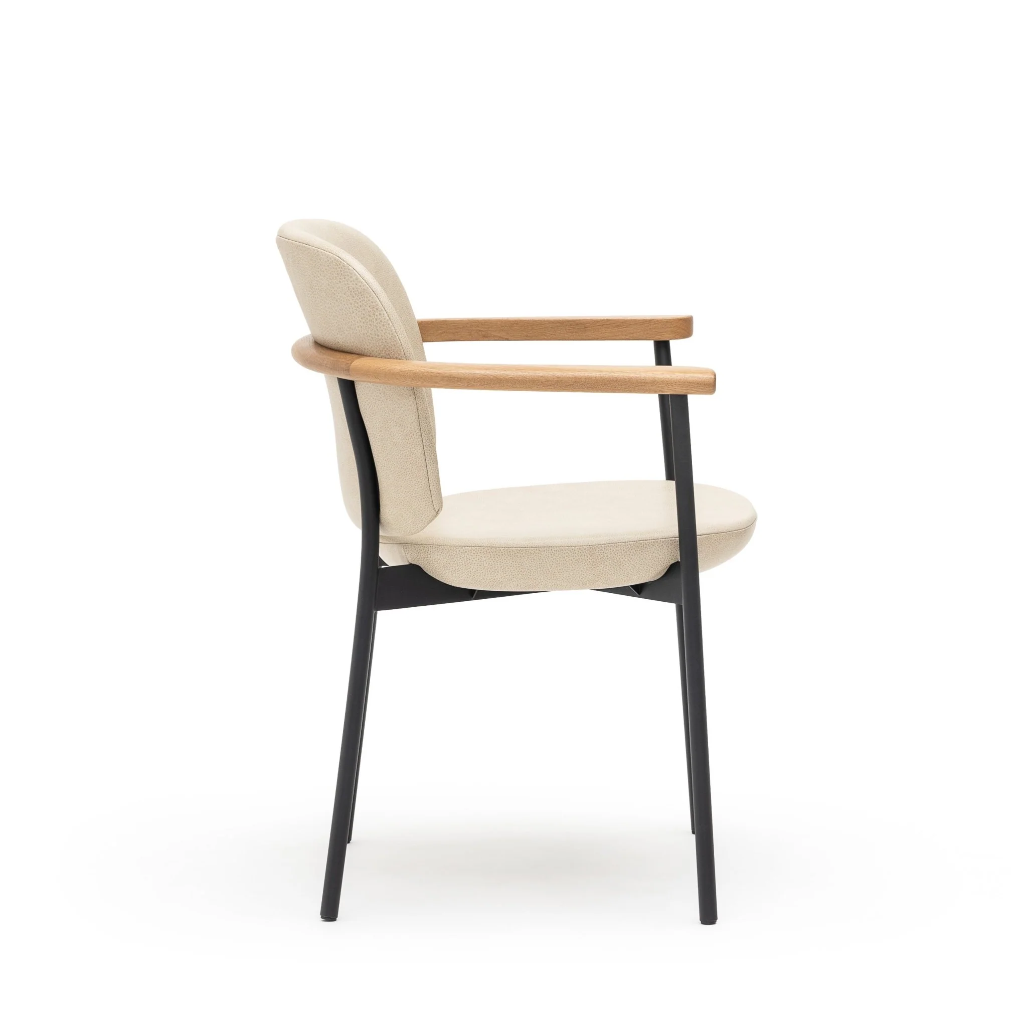 Solace Armchair - Light Oak & Limestone Leather - Image 3