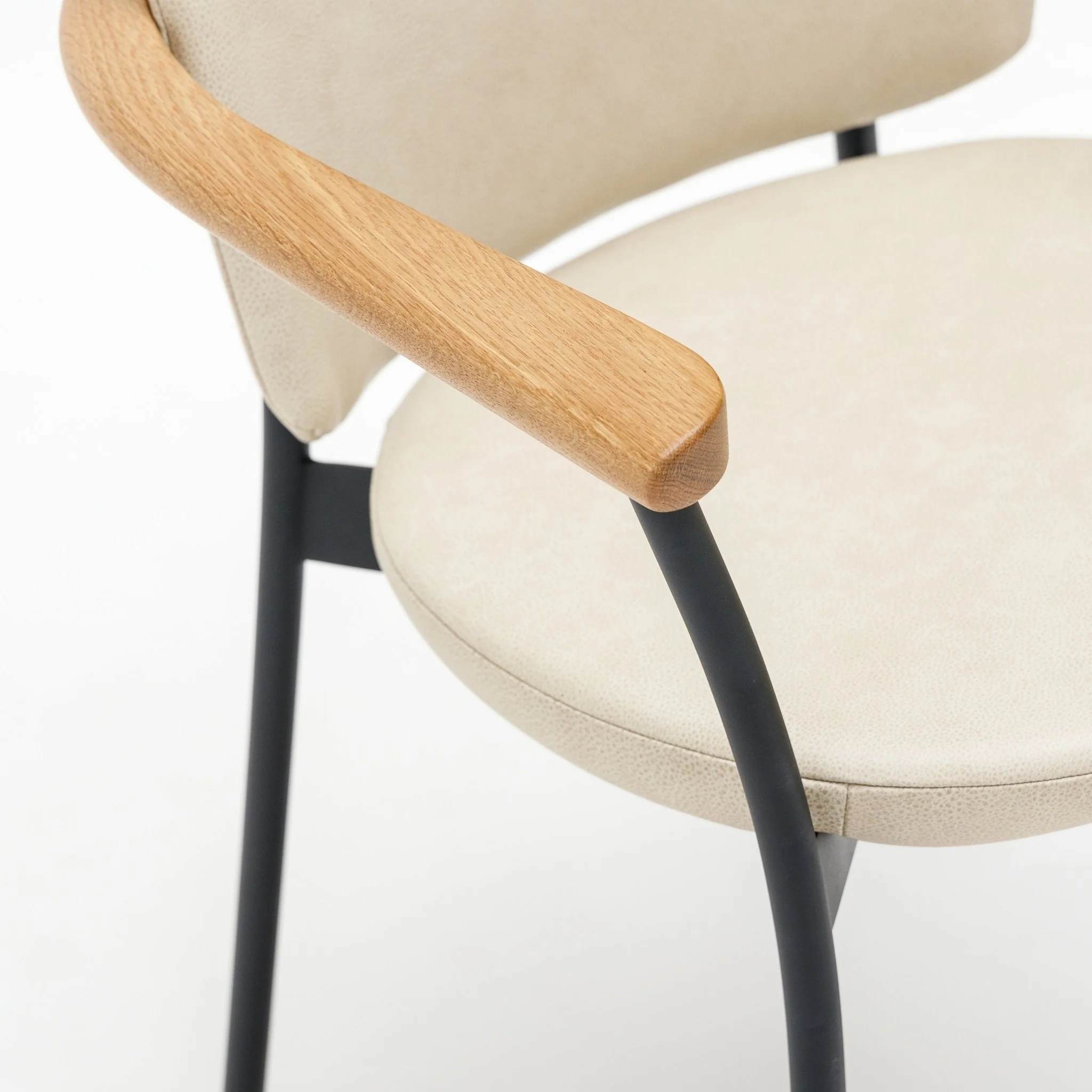 Solace Armchair - Light Oak & Limestone Leather - Image 5