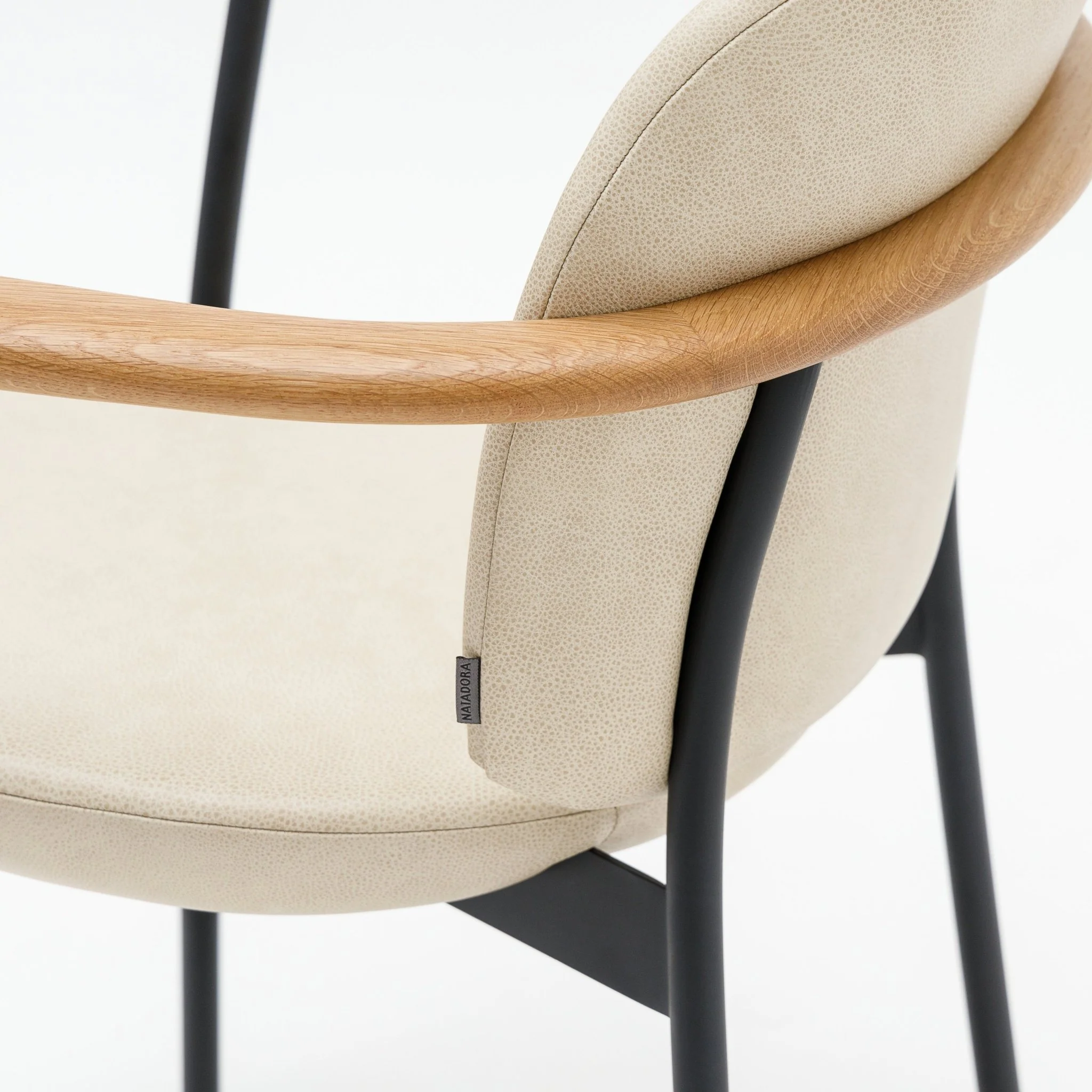 Solace Armchair - Light Oak & Limestone Leather - Image 6