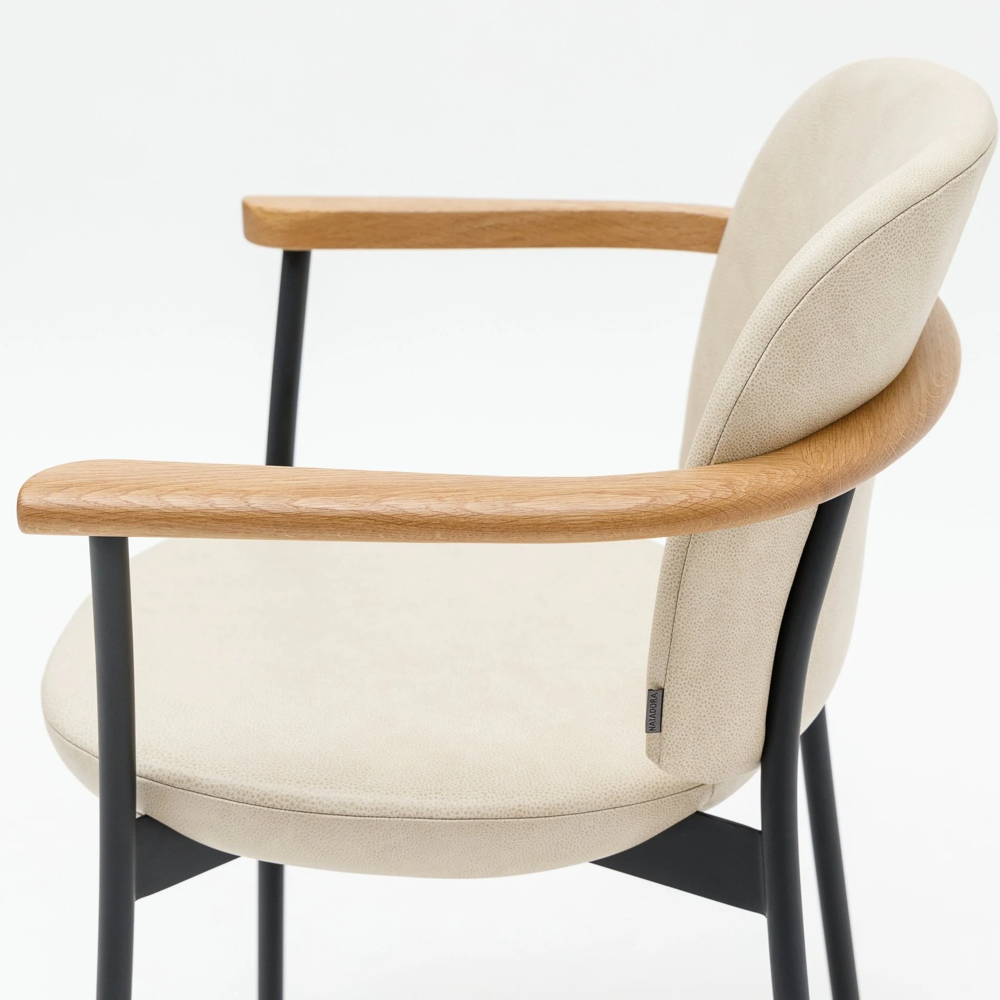 Solace Armchair - Light Oak & Limestone Leather - Image 7