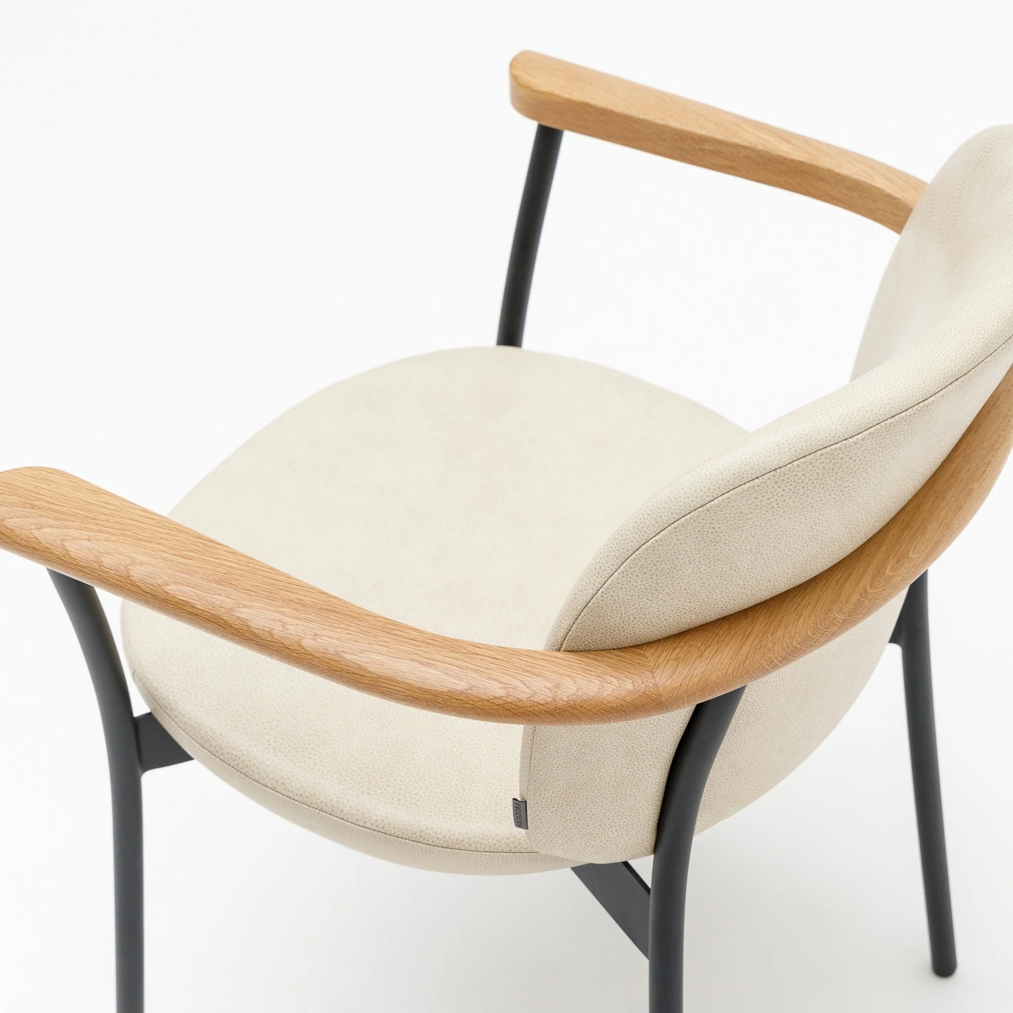 Solace Armchair - Light Oak & Limestone Leather - Image 8