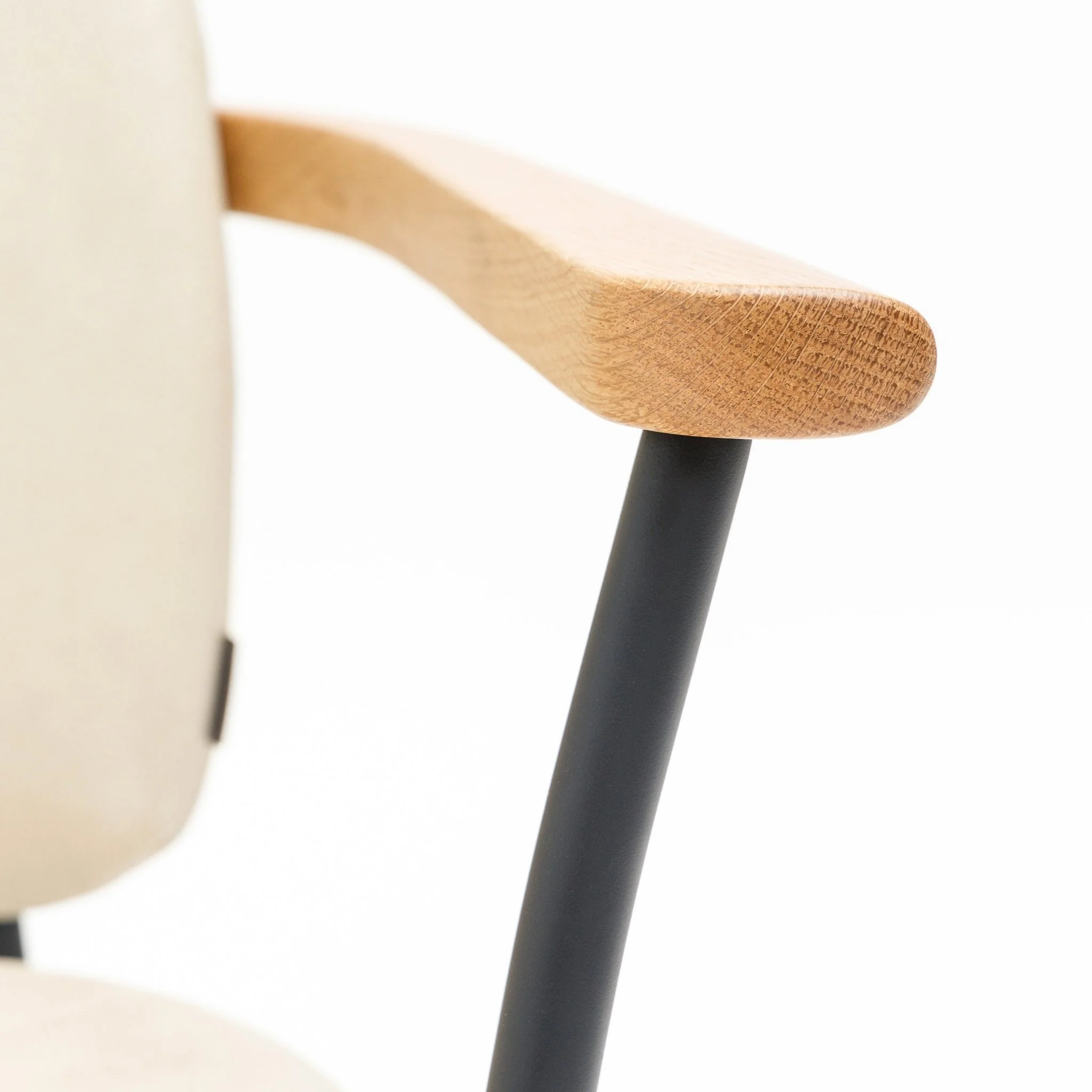 Solace Armchair - Light Oak & Limestone Leather - Image 9