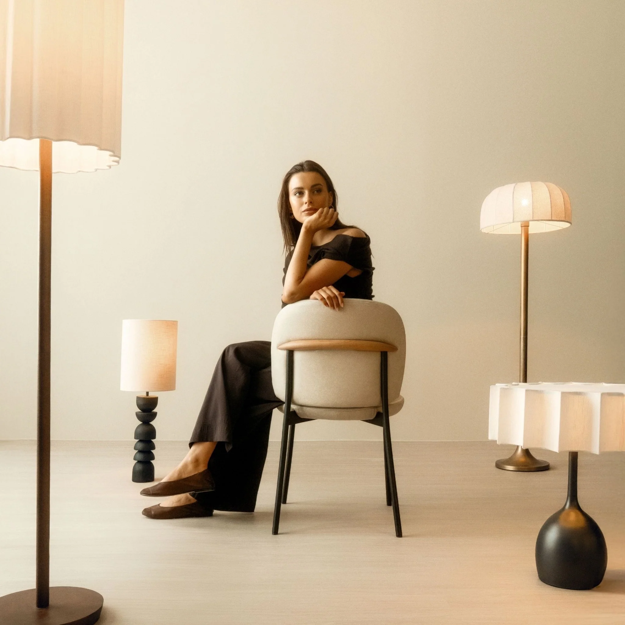 Solace Chair - Light Oak & Limestone Leather - Image 13
