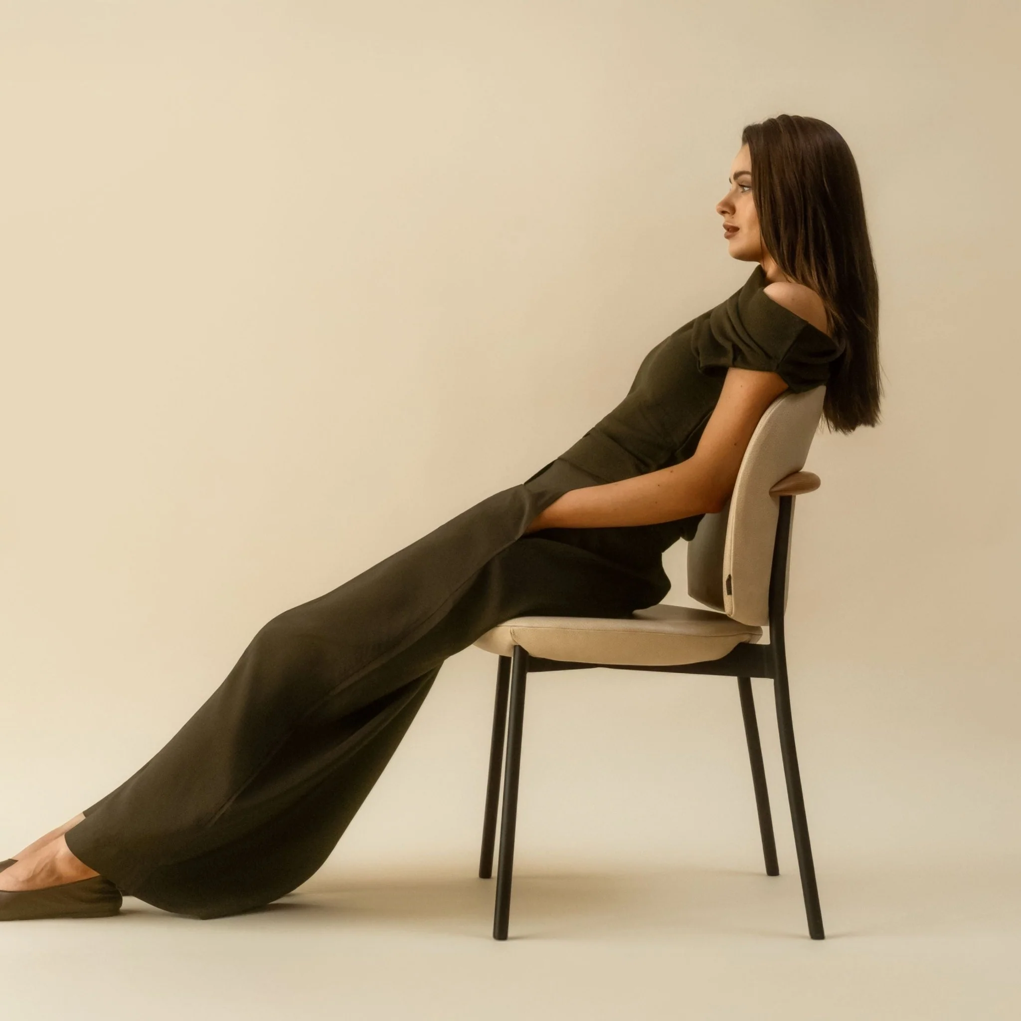 Solace Chair - Light Oak & Limestone Leather - Image 2