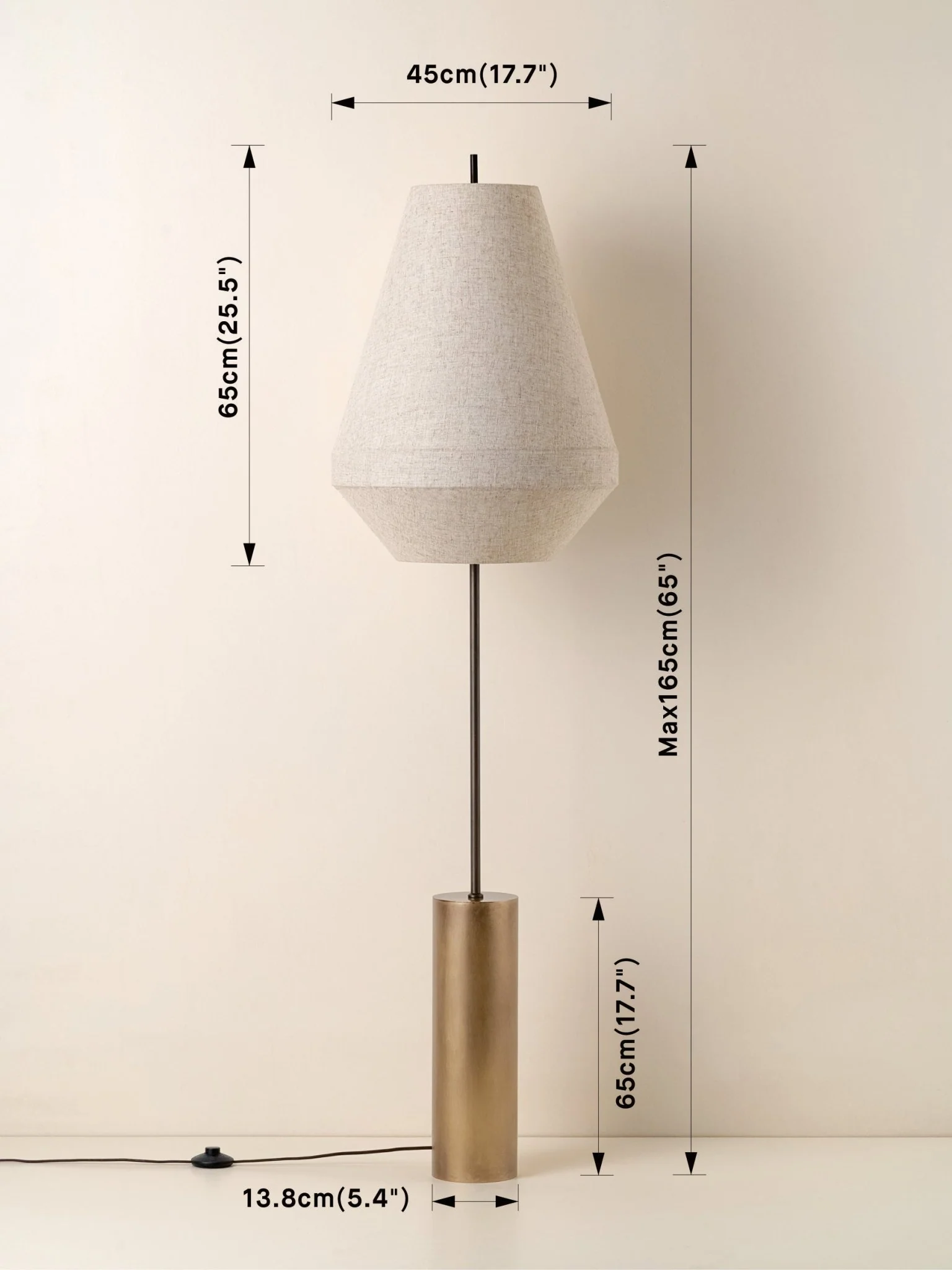 Solara - Aged Brass And Layered Natural Linen Floor Lamp - Image 4