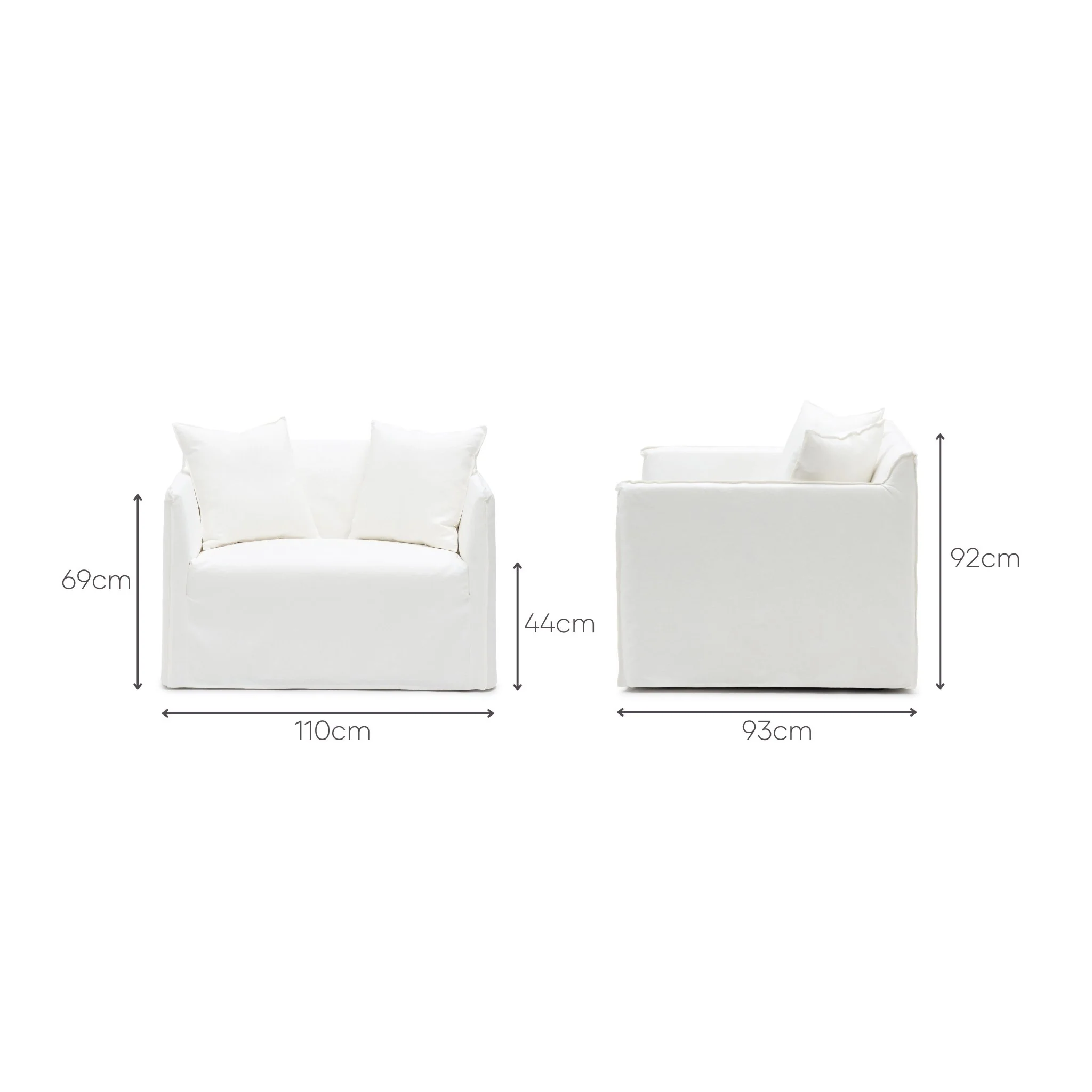 Solara Love Seat - Off White - Image 15
