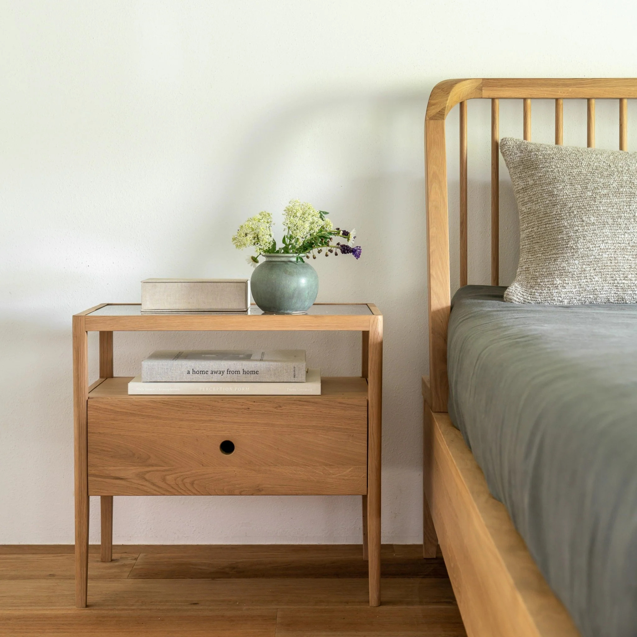 Spindle Bedside Table - Oak - Image 2