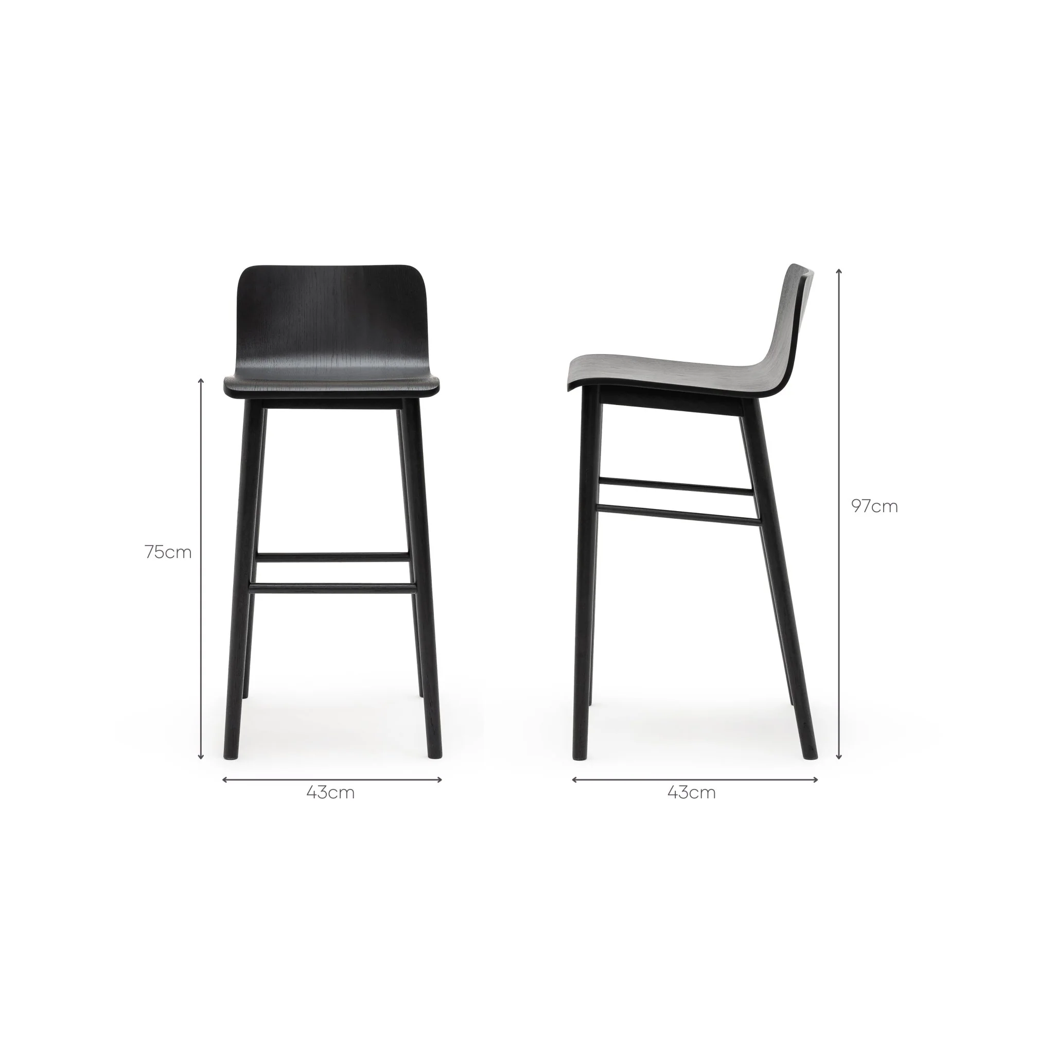 Tami Bar Stool - Black Oak - Image 15
