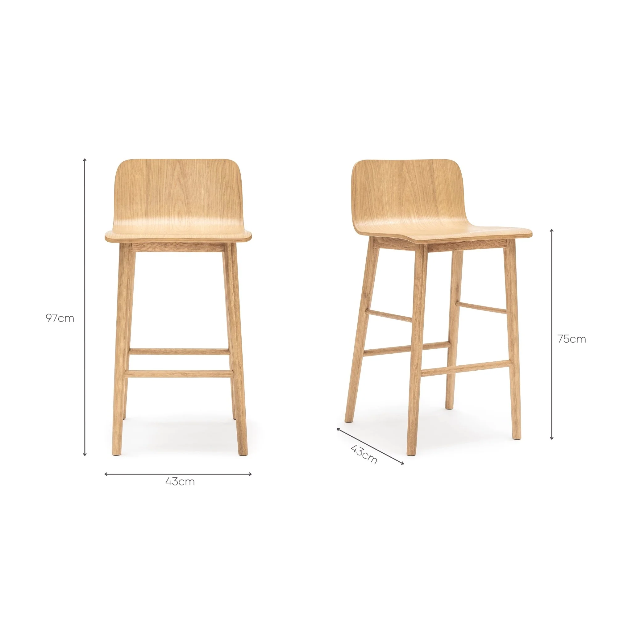 Tami Bar Stool - Light Oak - Image 3