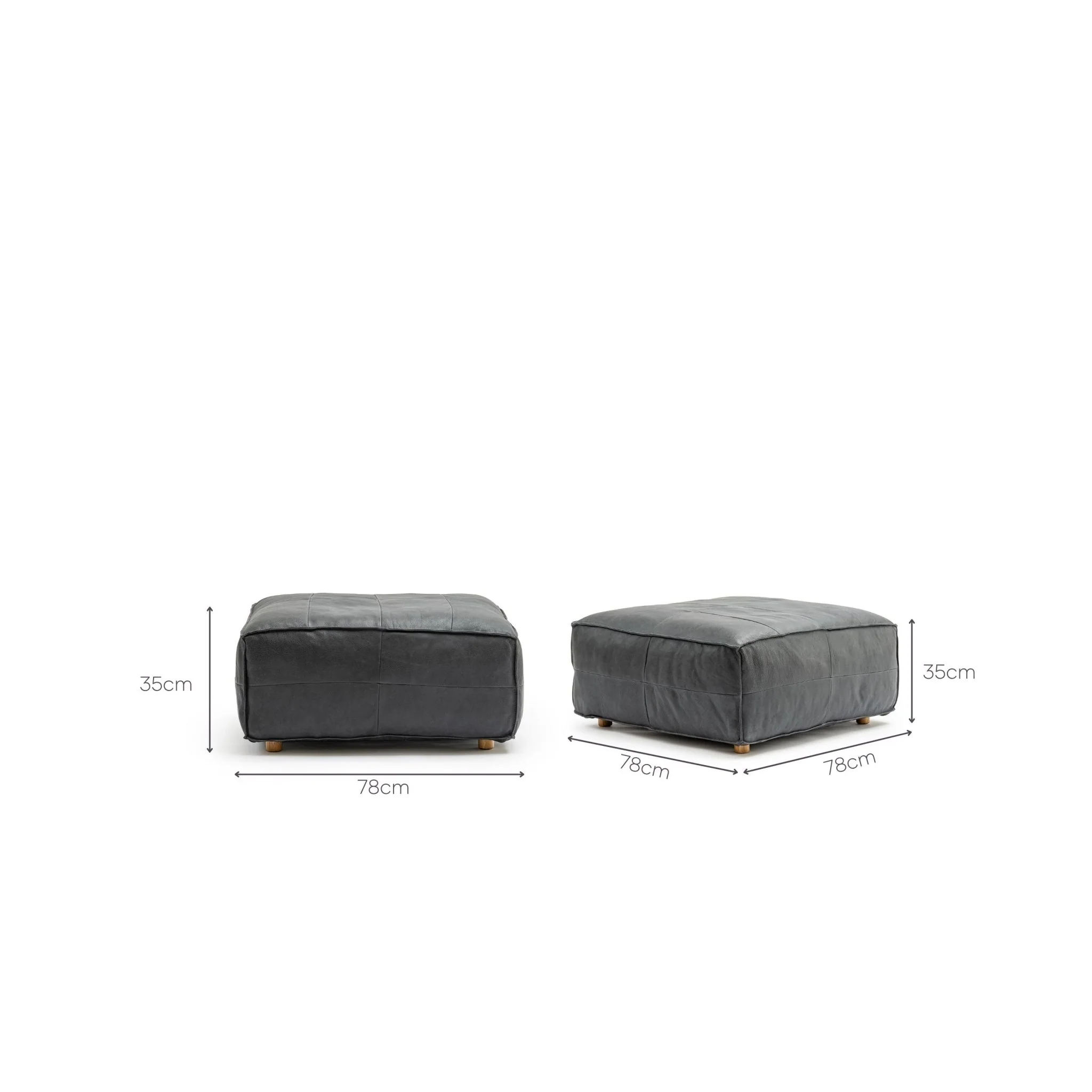 Tanbo Stool - Charcoal Leather - Image 15