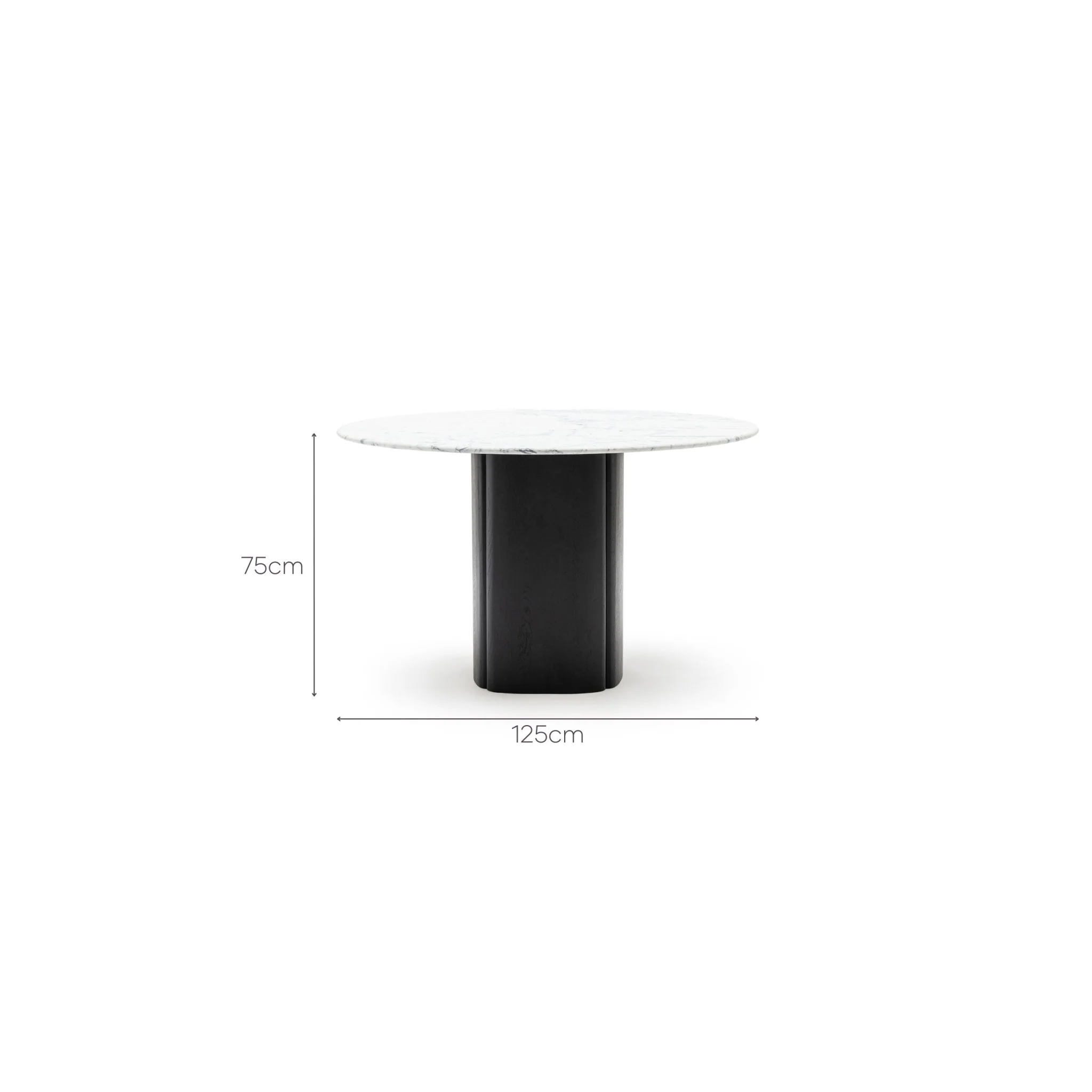 Tathra 125 Table - Black Oak & Bianca Carrara - Image 7
