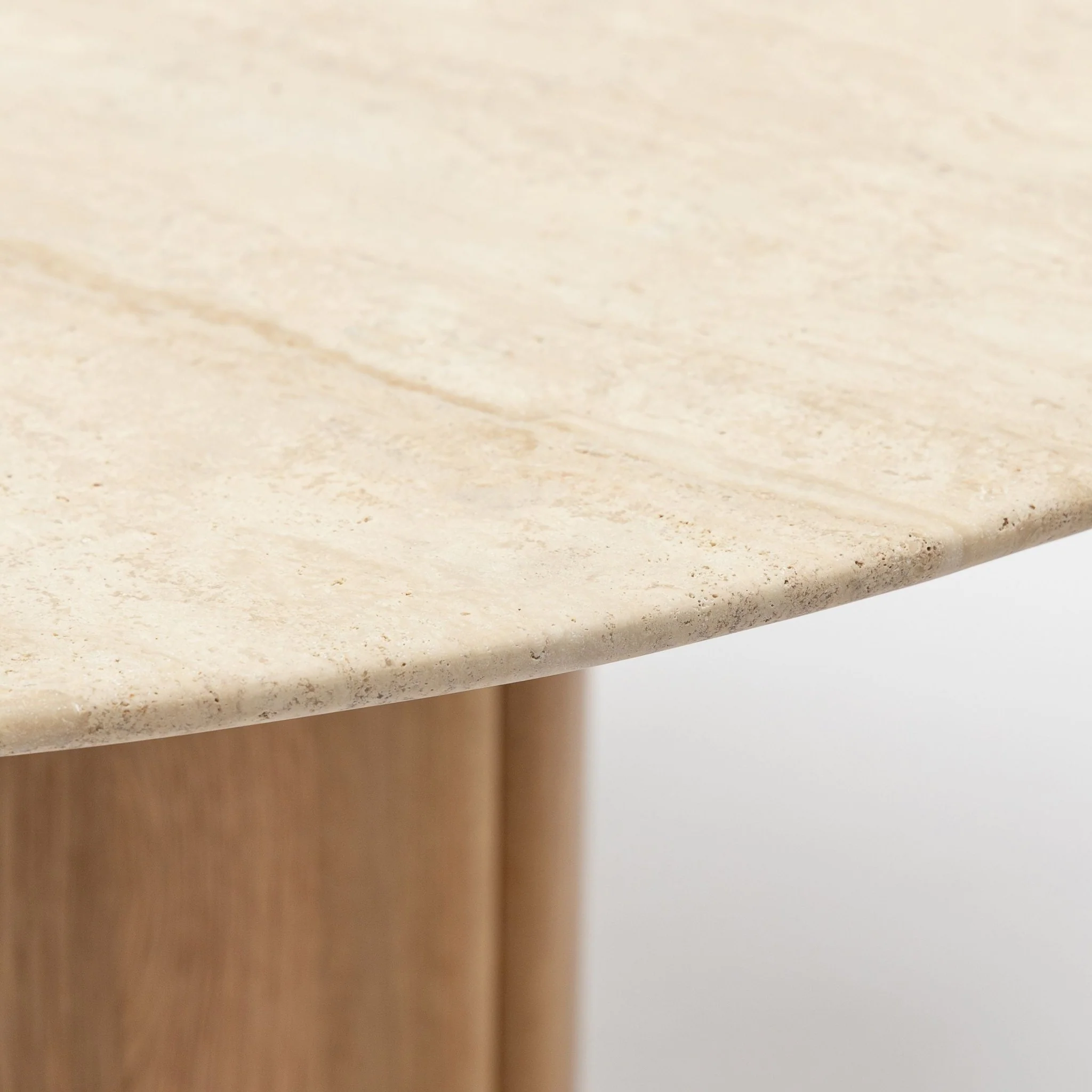 Tathra 125 Table - Light Oak & Travertine - Image 2