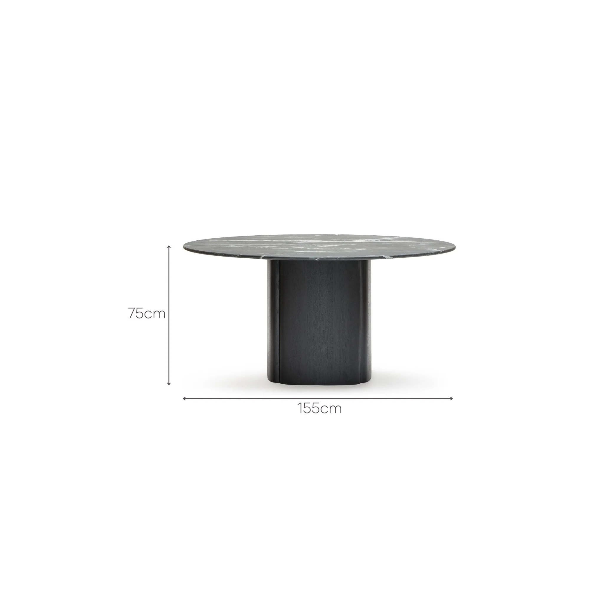 Tathra 155 Table - Black Oak & Nero Perlato - Image 5