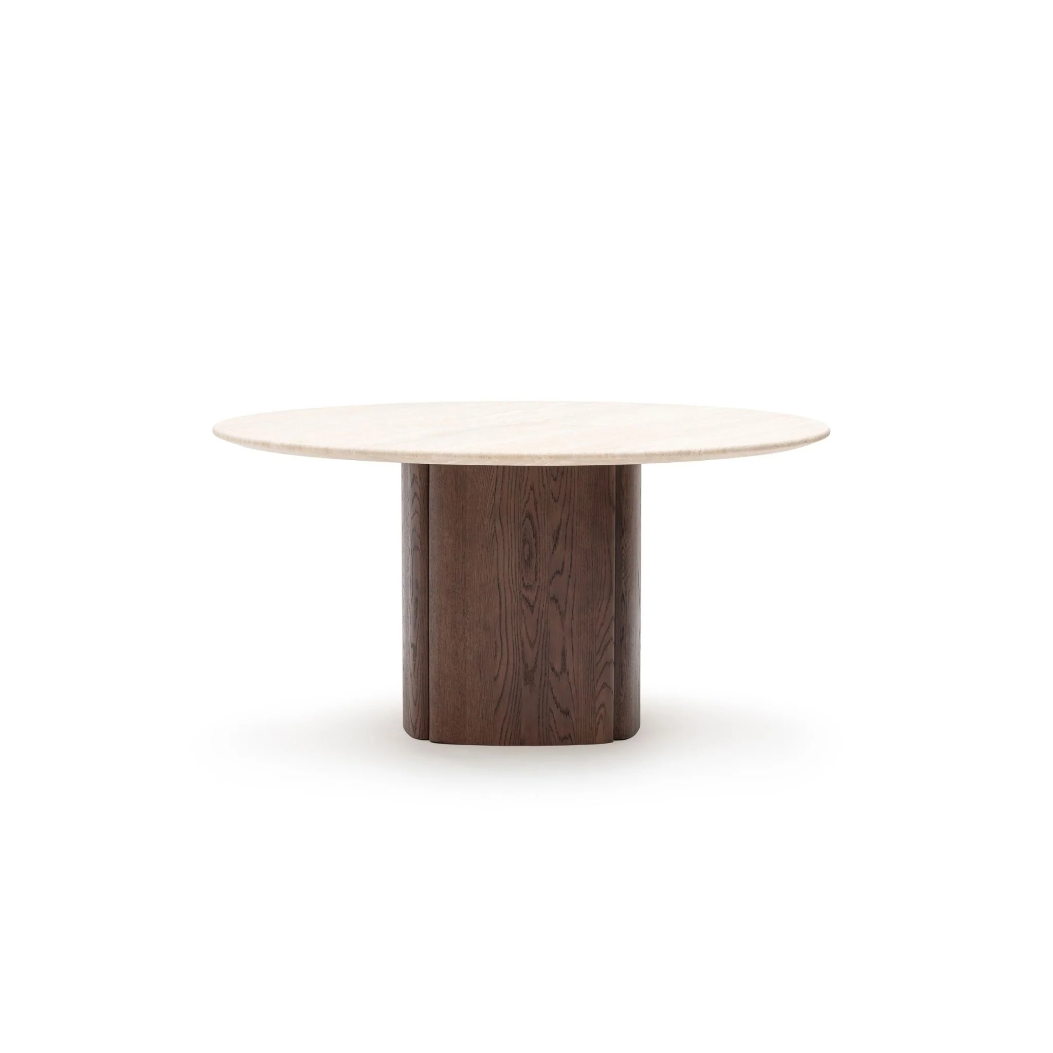 Tathra 155 Table - Espresso Oak & Travertine