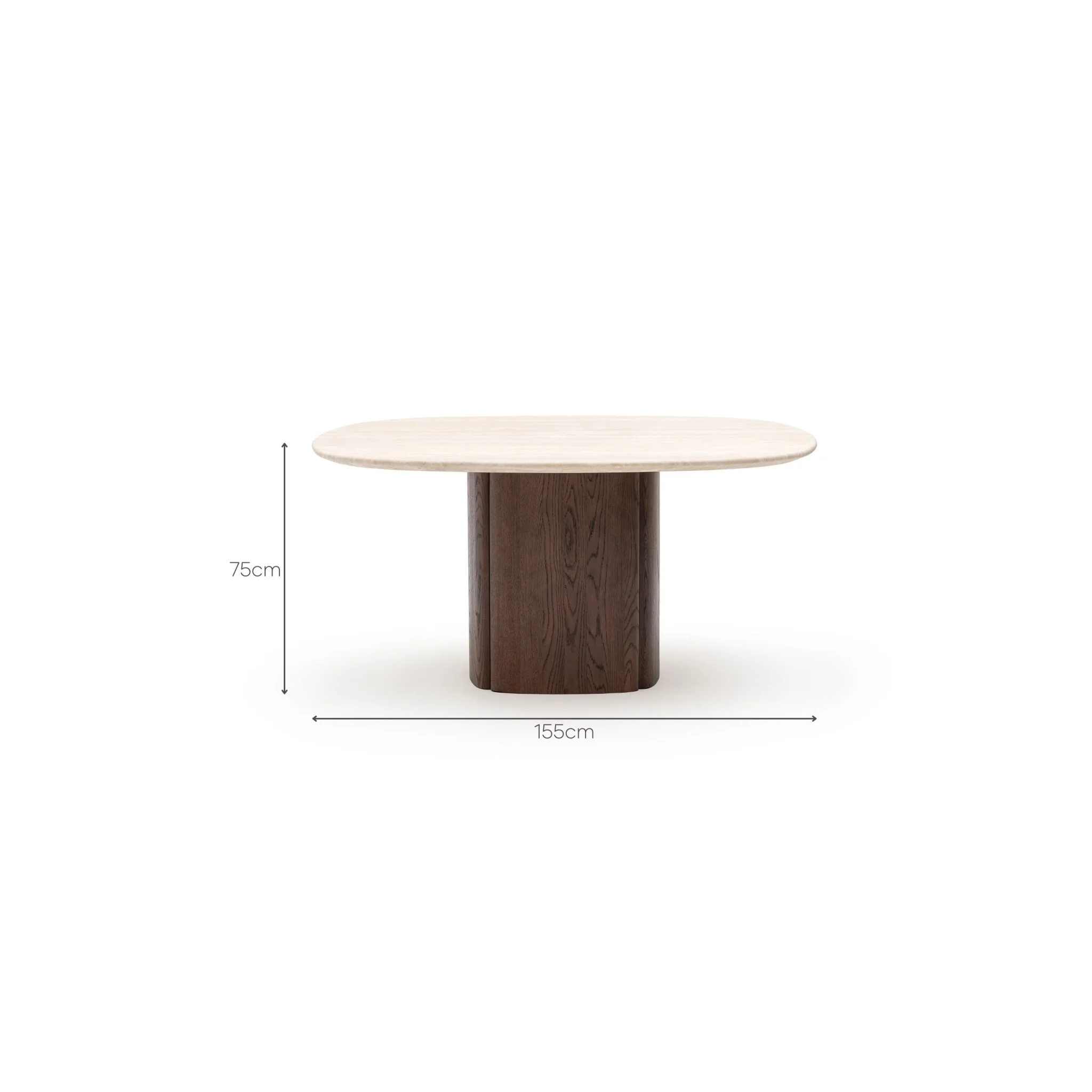 Tathra 155 Table - Espresso Oak & Travertine - Image 21