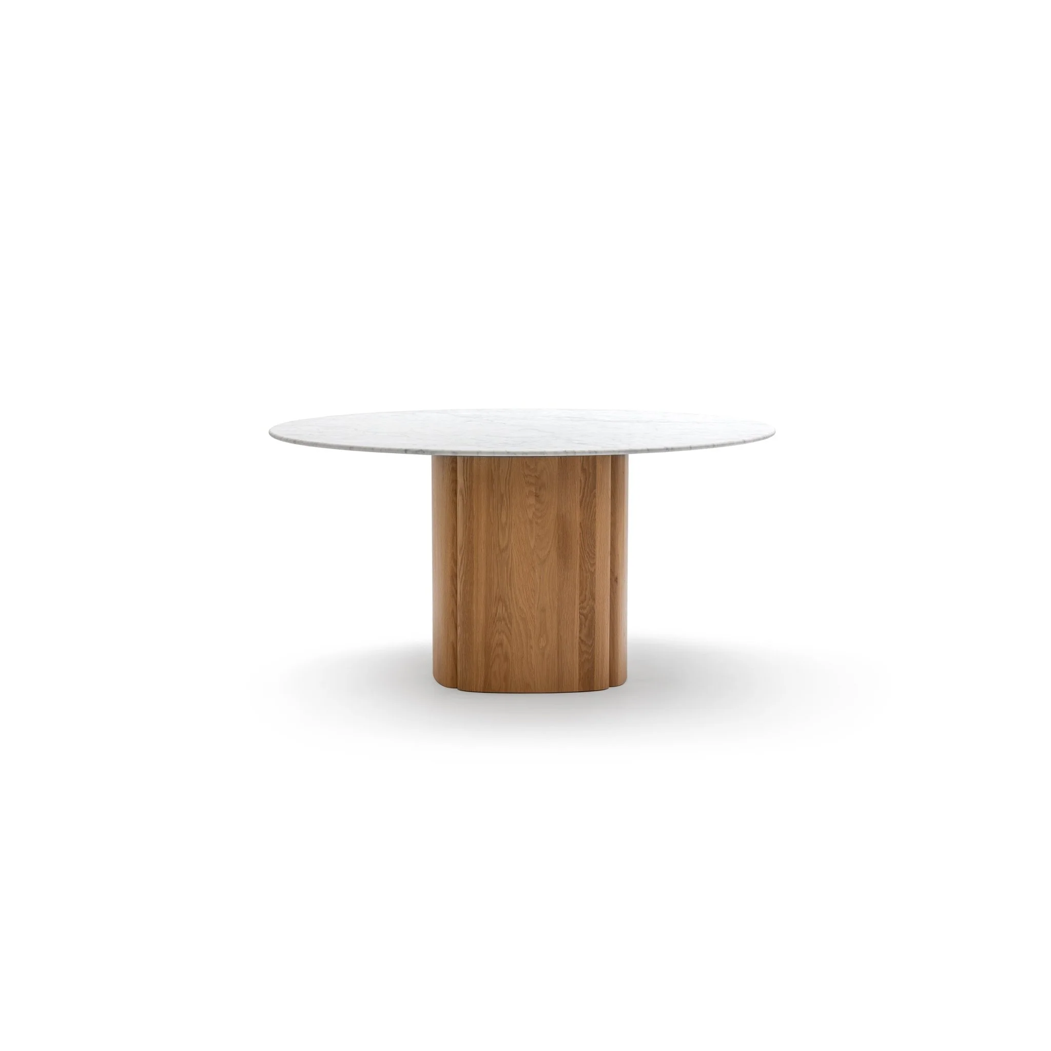 Tathra 155 Table - Light Oak & Bianca Carrara