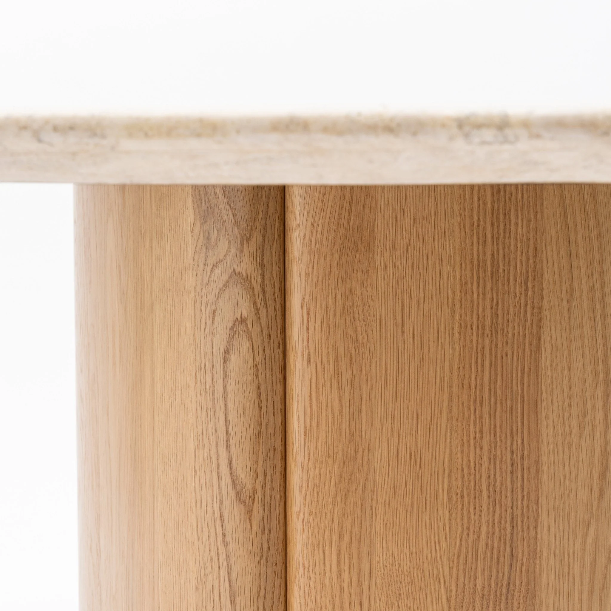 Tathra 155 Table - Light Oak & Travertine - Image 2