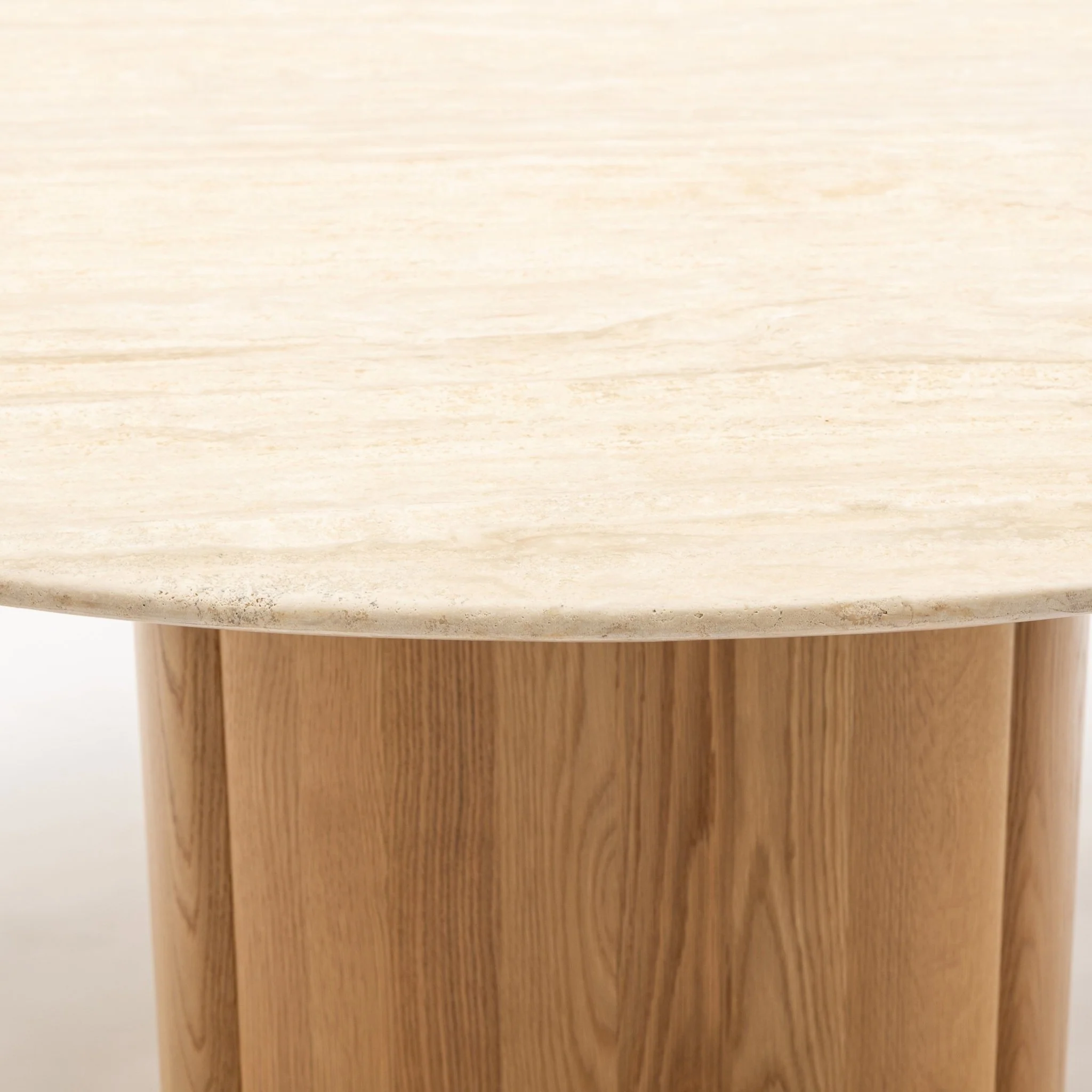 Tathra 155 Table - Light Oak & Travertine - Image 3