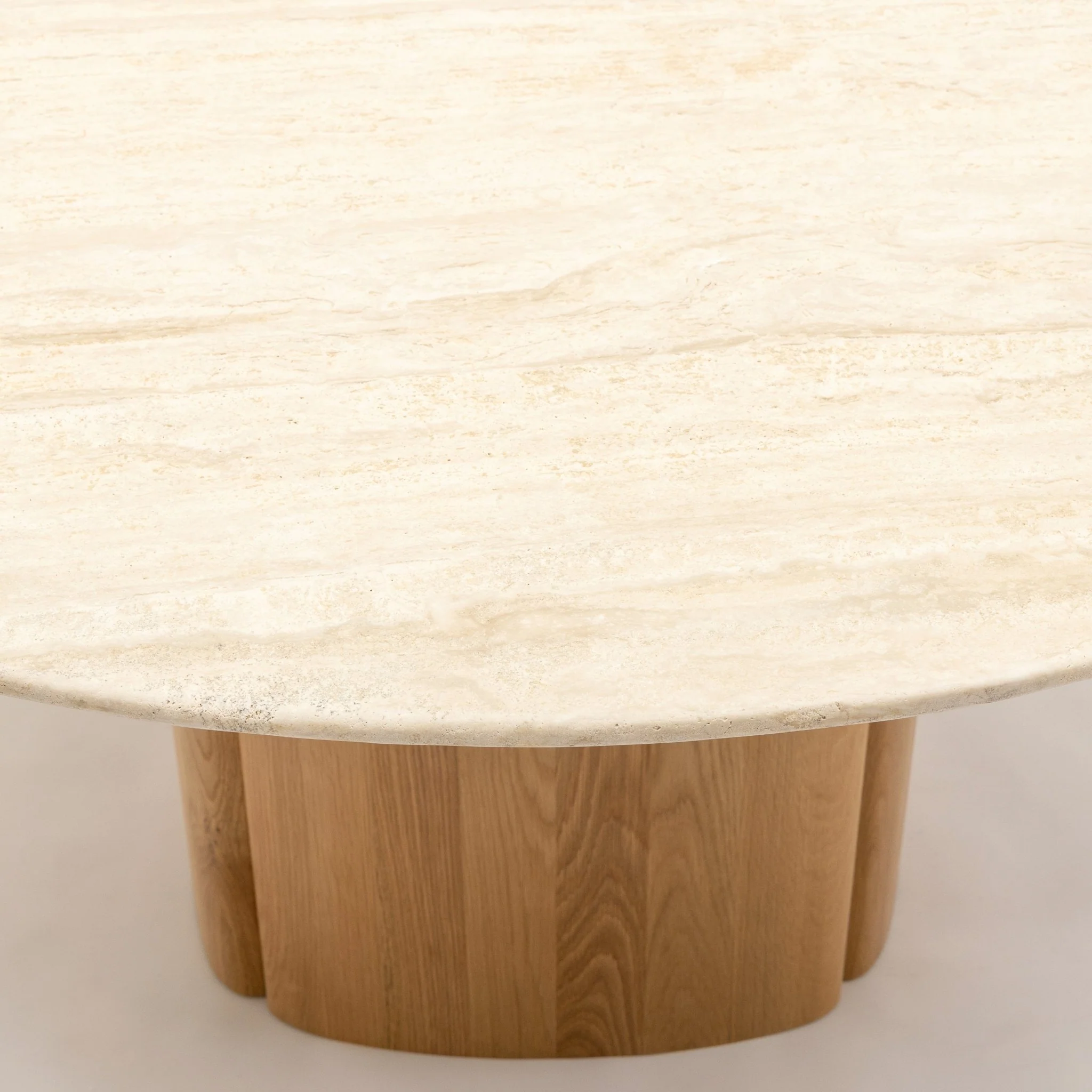 Tathra 155 Table - Light Oak & Travertine - Image 4