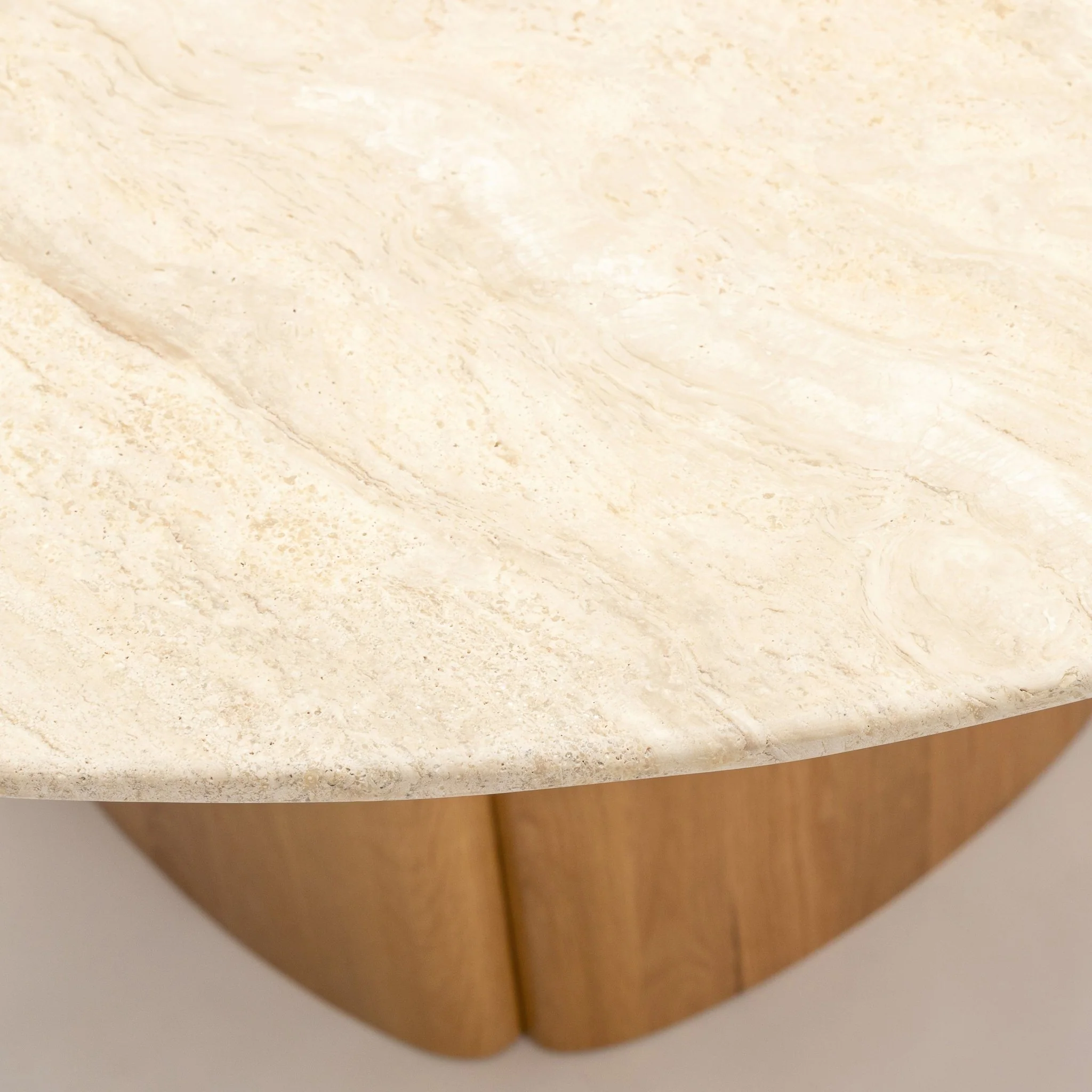 Tathra 155 Table - Light Oak & Travertine - Image 5