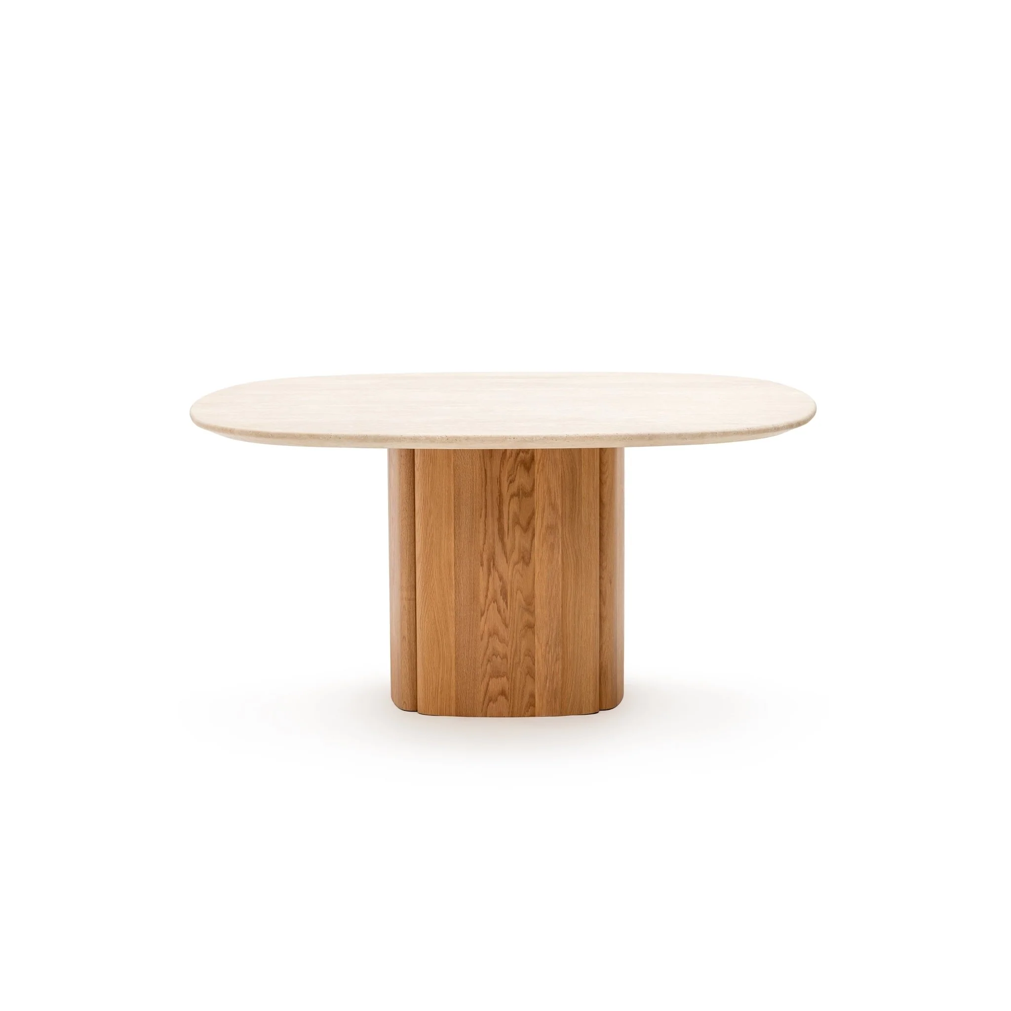 Tathra 155 Table - Light Oak & Travertine - Image 7