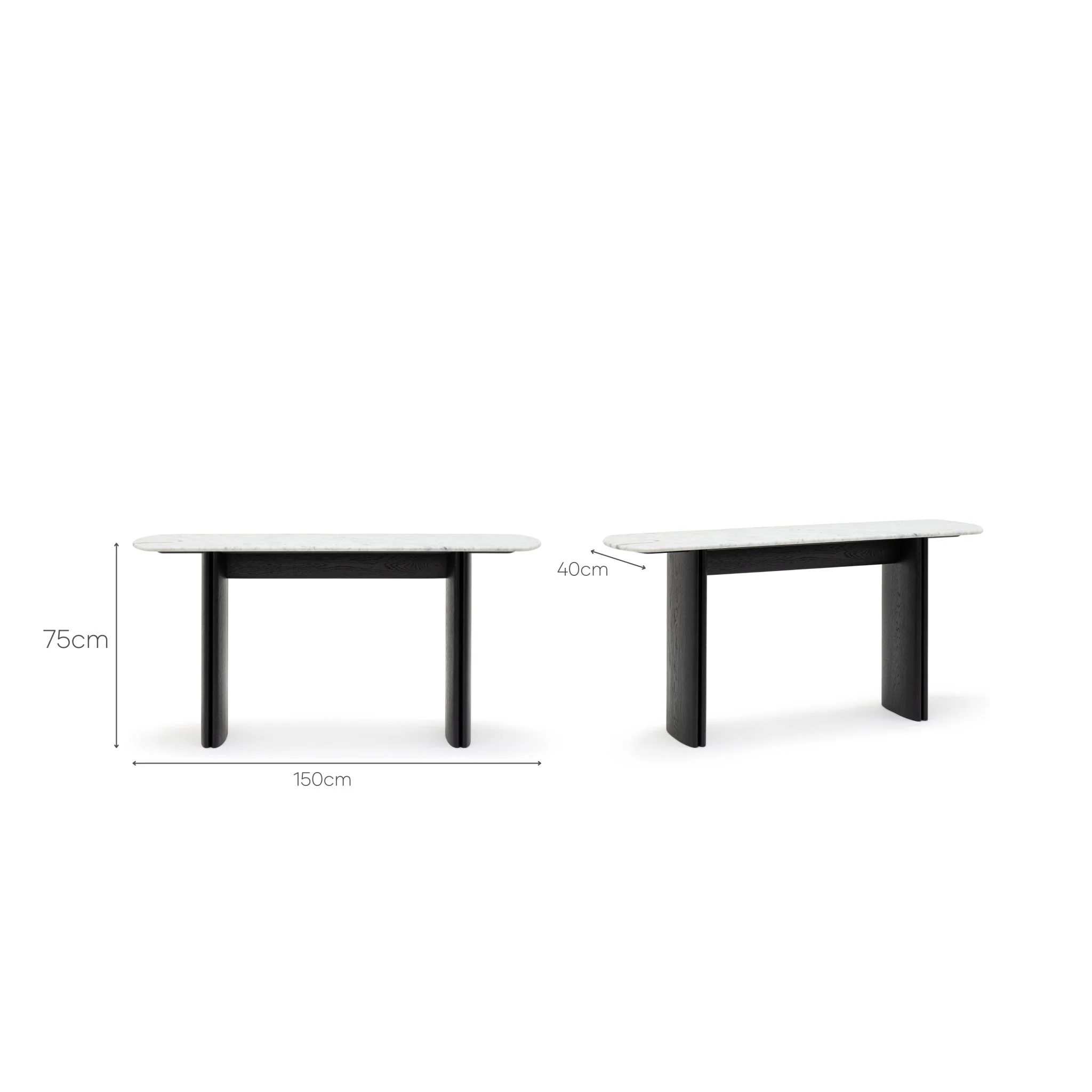 Tathra Console - Black Oak & Bianca Carrara - Image 8