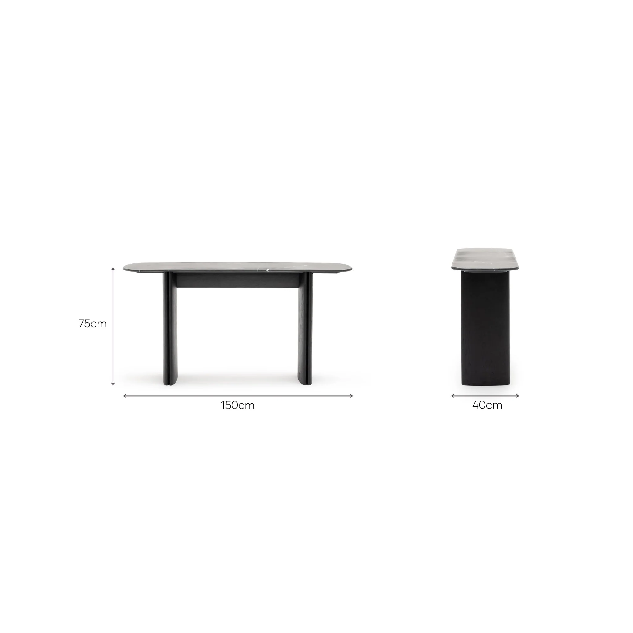 Tathra Console - Black Oak & Nero Marquina - Image 13
