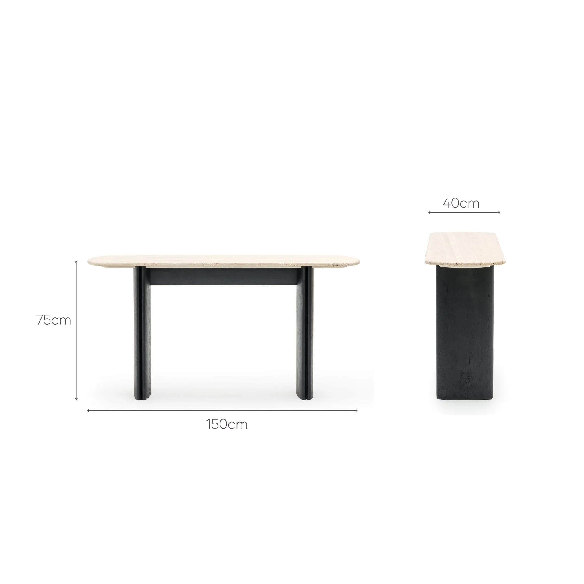 Tathra Console - Black Oak & Travertine - Image 14