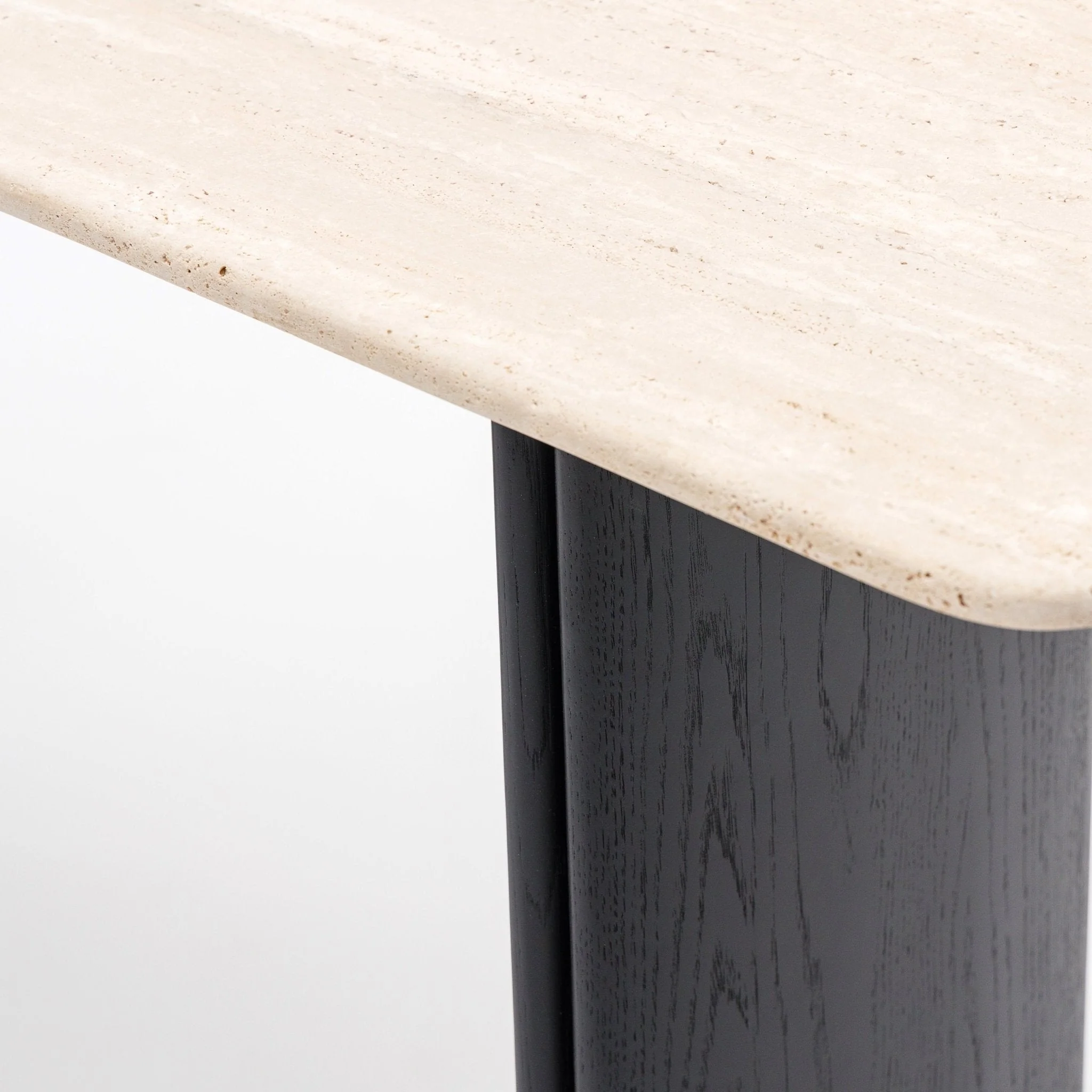 Tathra Console - Black Oak & Travertine - Image 6