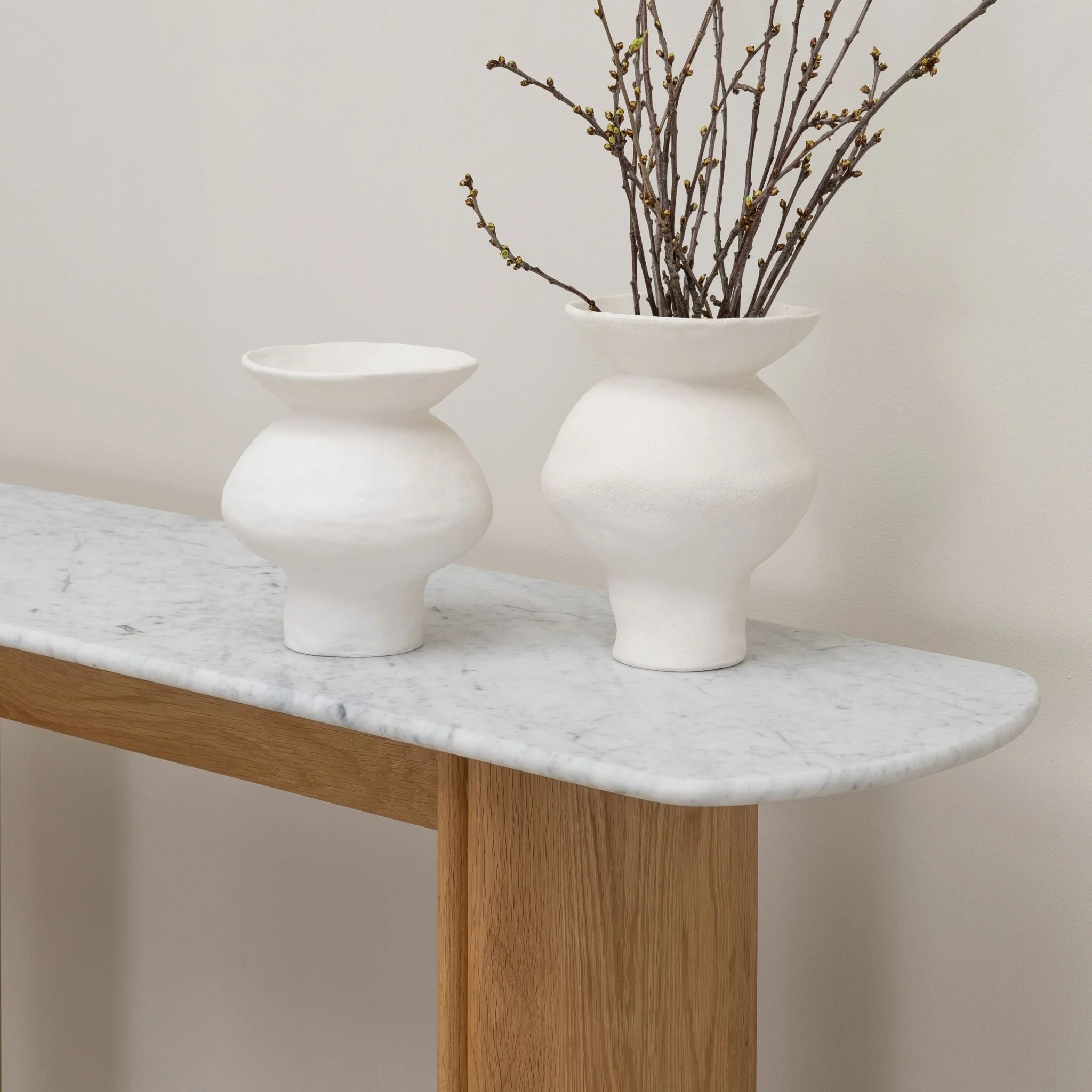 Tathra Console - Light Oak & Bianca Carrara - Image 8