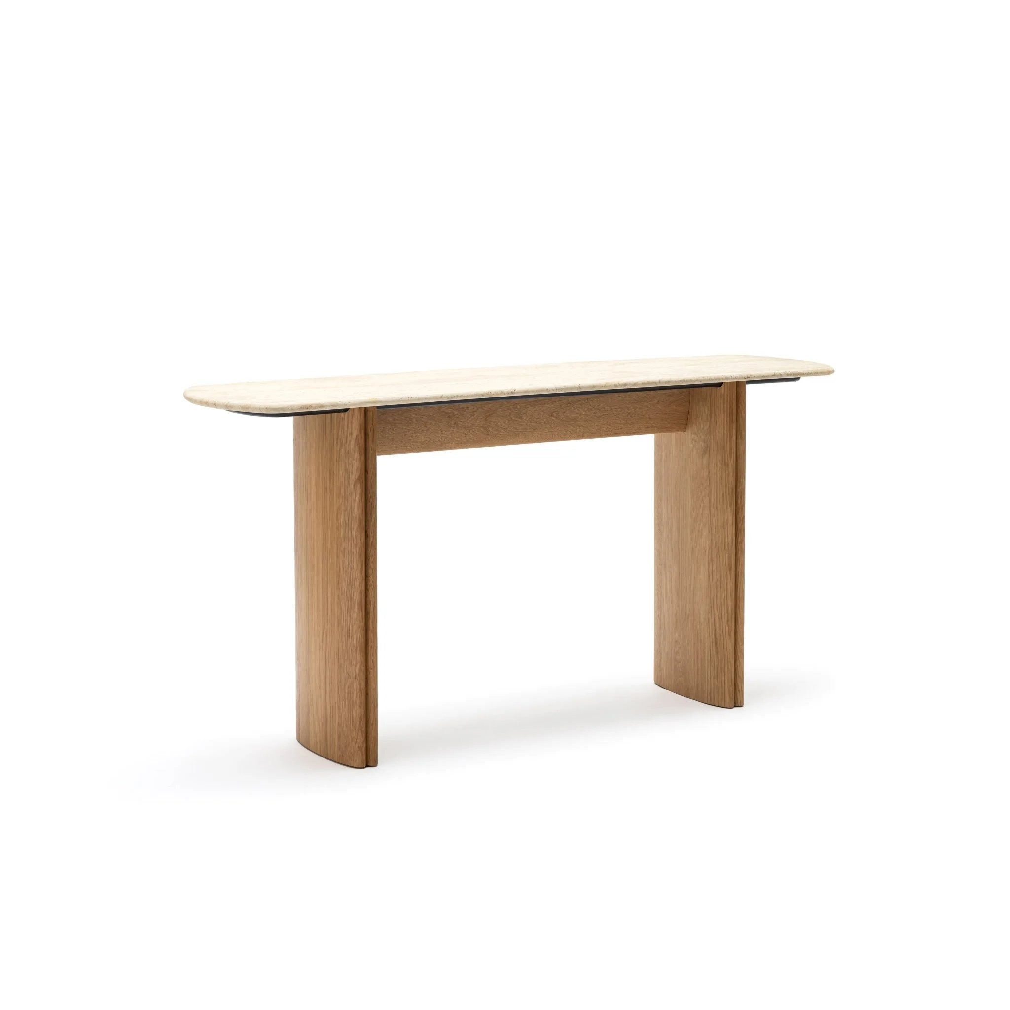 Tathra Console - Light Oak & Travertine - Image 3