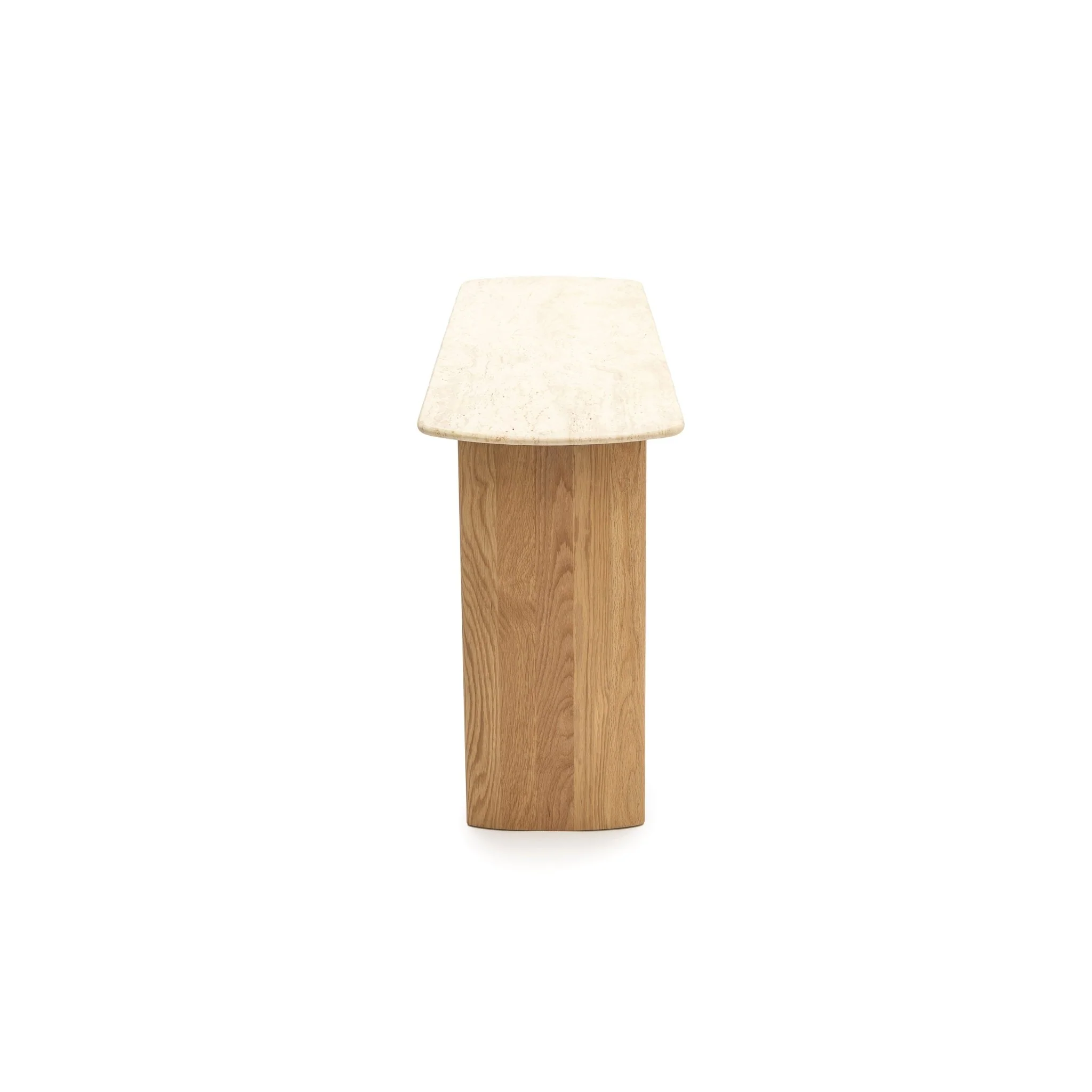 Tathra Console - Light Oak & Travertine - Image 4