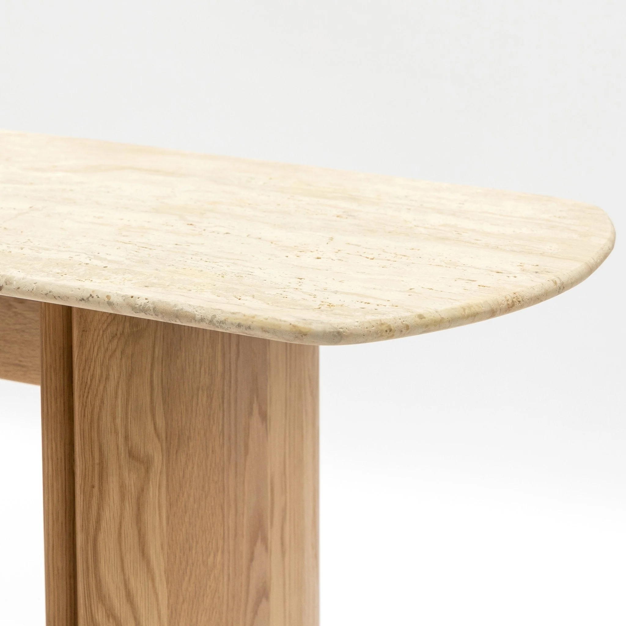 Tathra Console - Light Oak & Travertine - Image 6