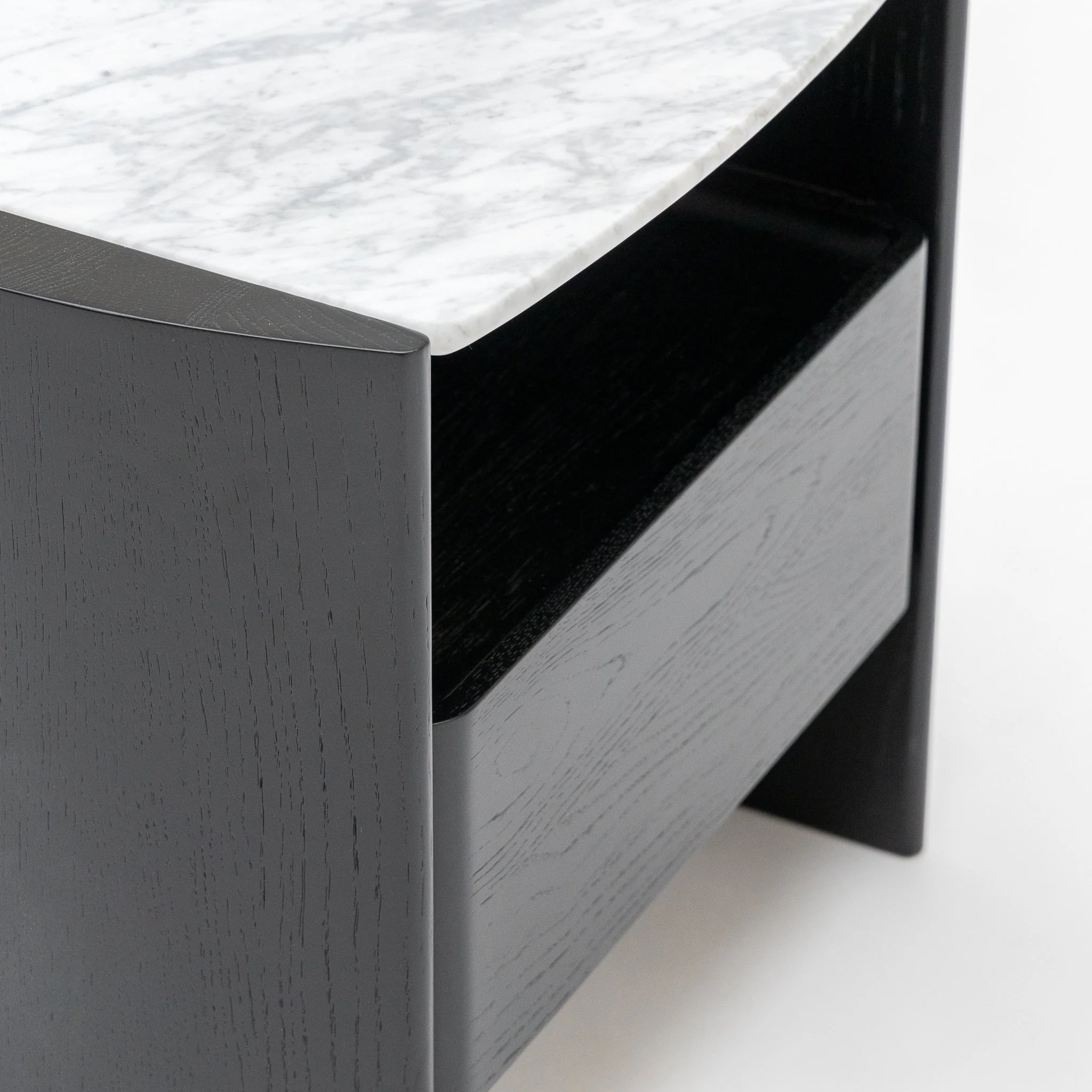 Tathra Nightstand - Black Oak & Bianca Carrara - Image 10
