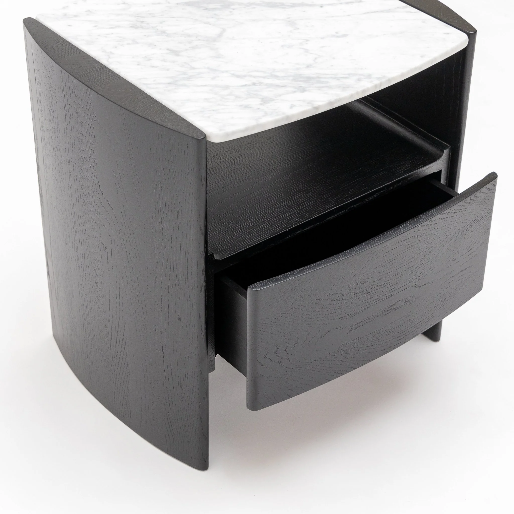 Tathra Nightstand - Black Oak & Bianca Carrara - Image 13