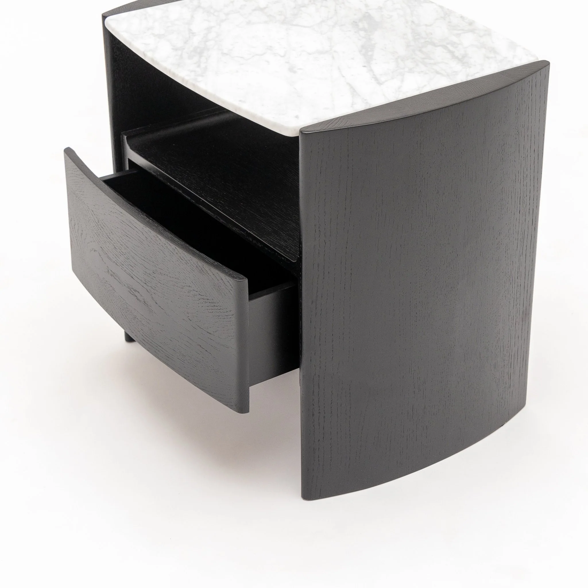 Tathra Nightstand - Black Oak & Bianca Carrara - Image 14