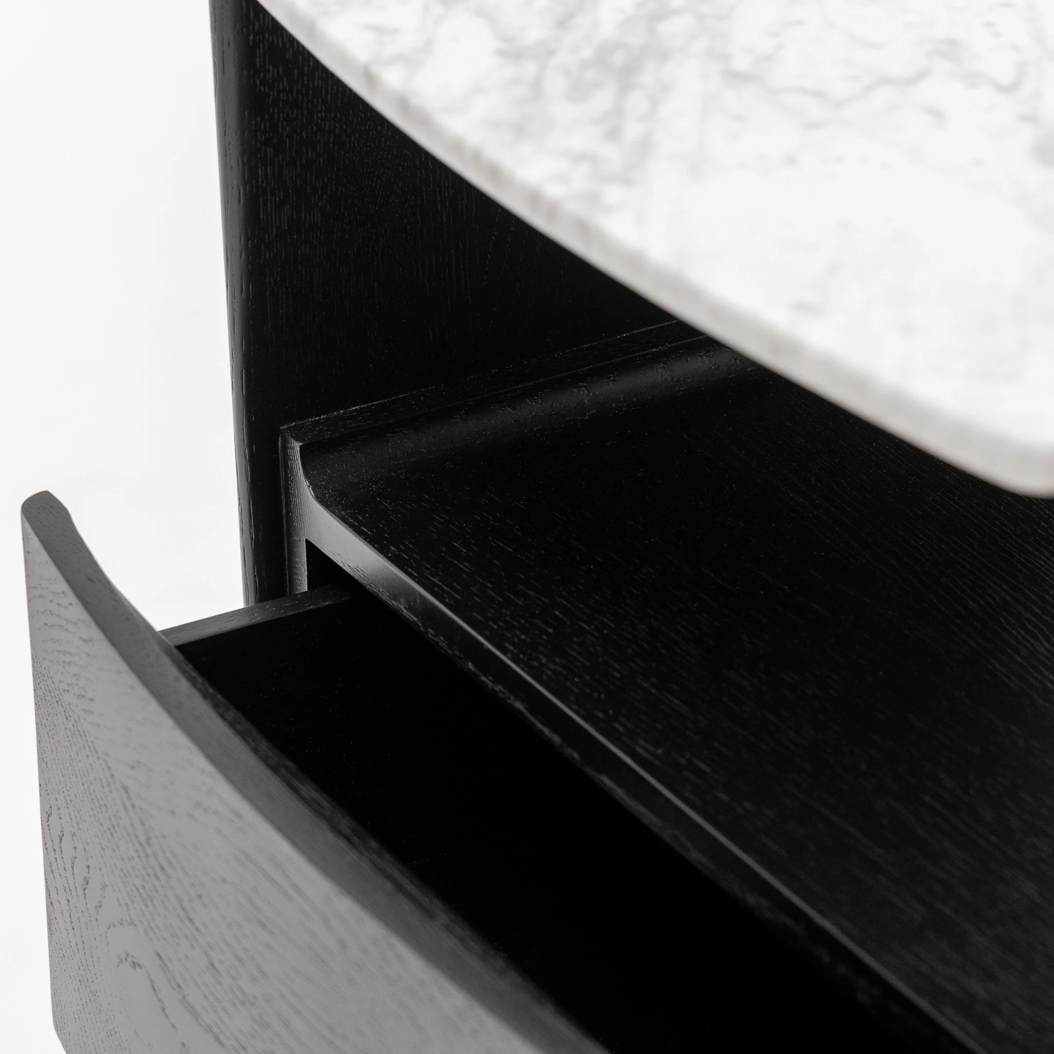 Tathra Nightstand - Black Oak & Bianca Carrara - Image 15