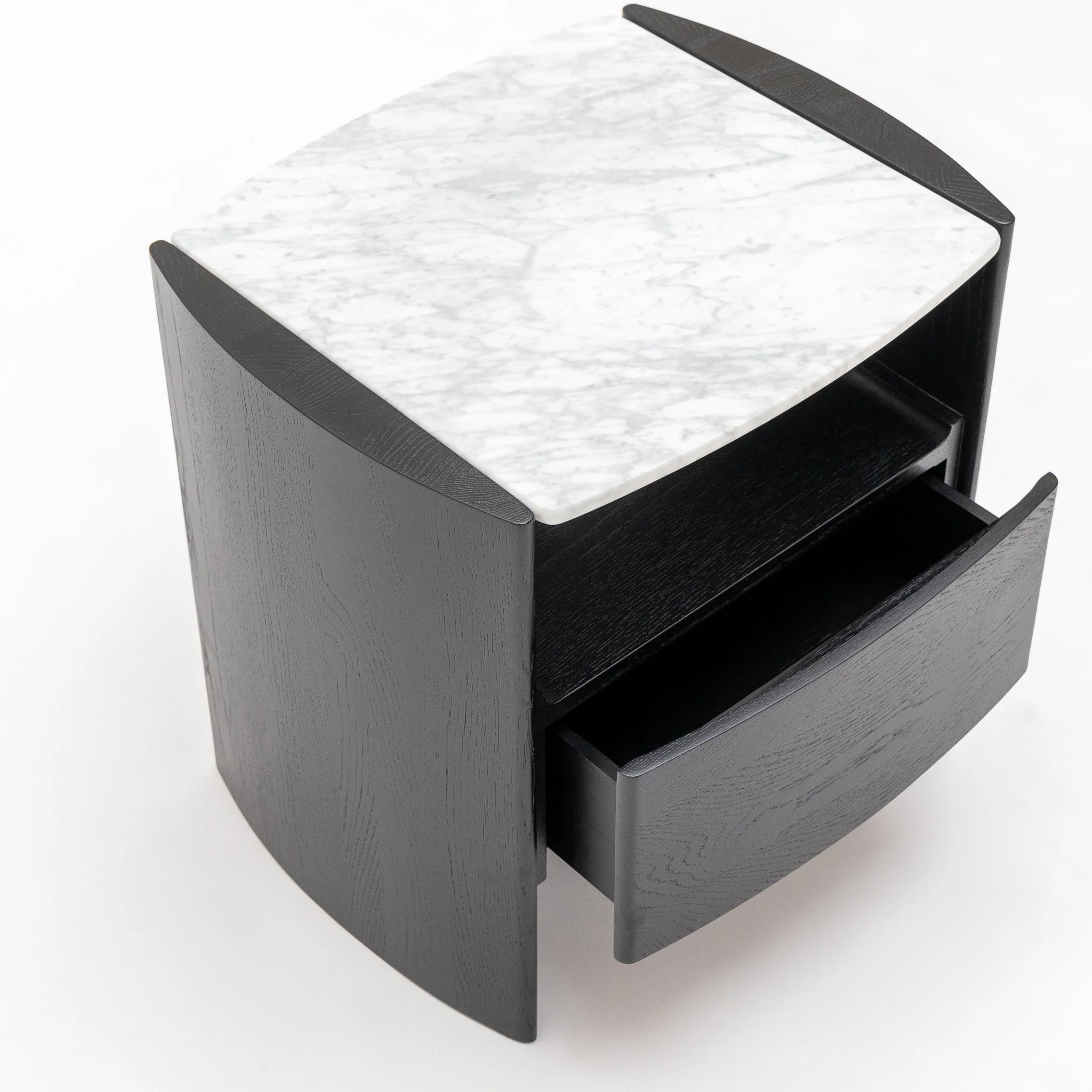 Tathra Nightstand - Black Oak & Bianca Carrara - Image 17