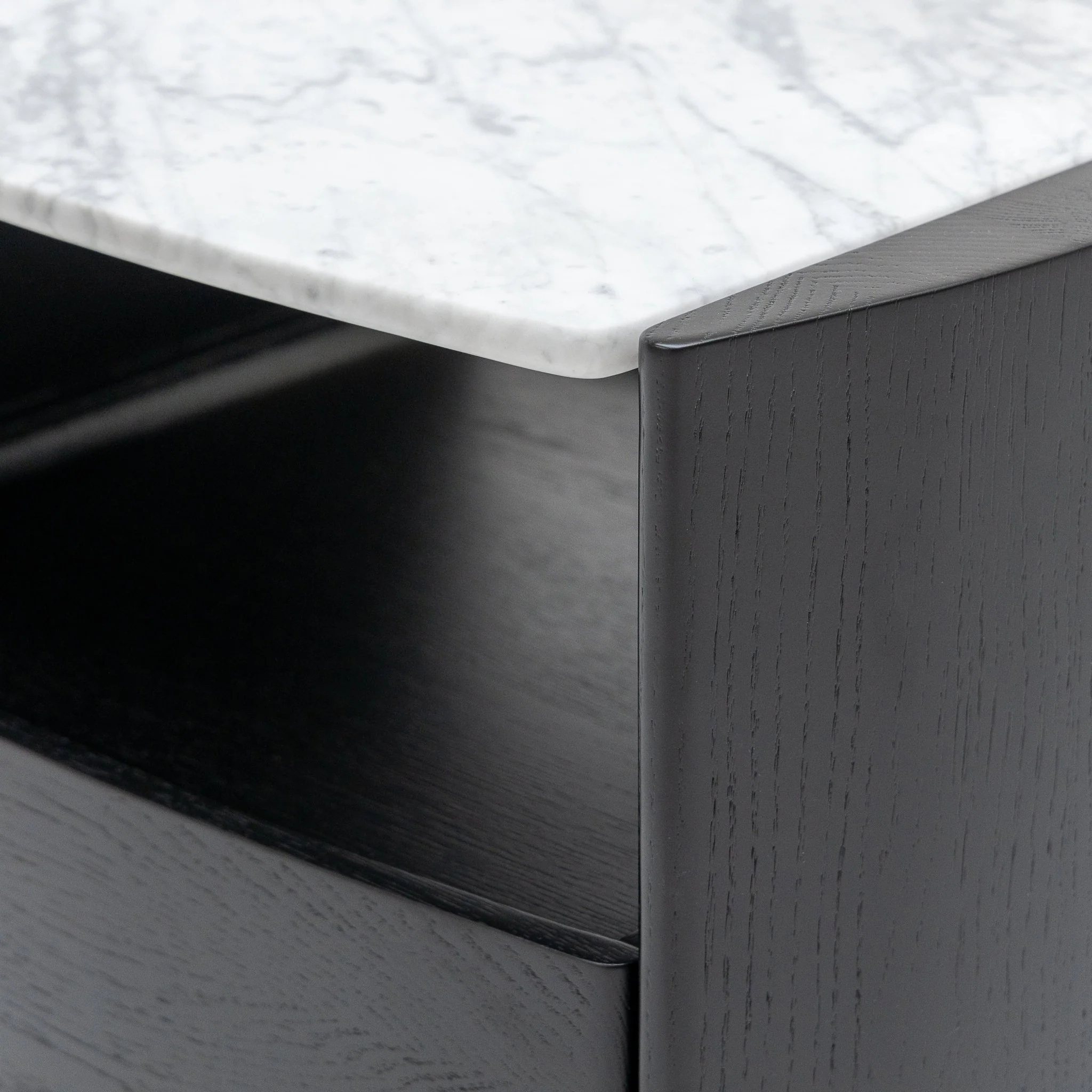 Tathra Nightstand - Black Oak & Bianca Carrara - Image 8