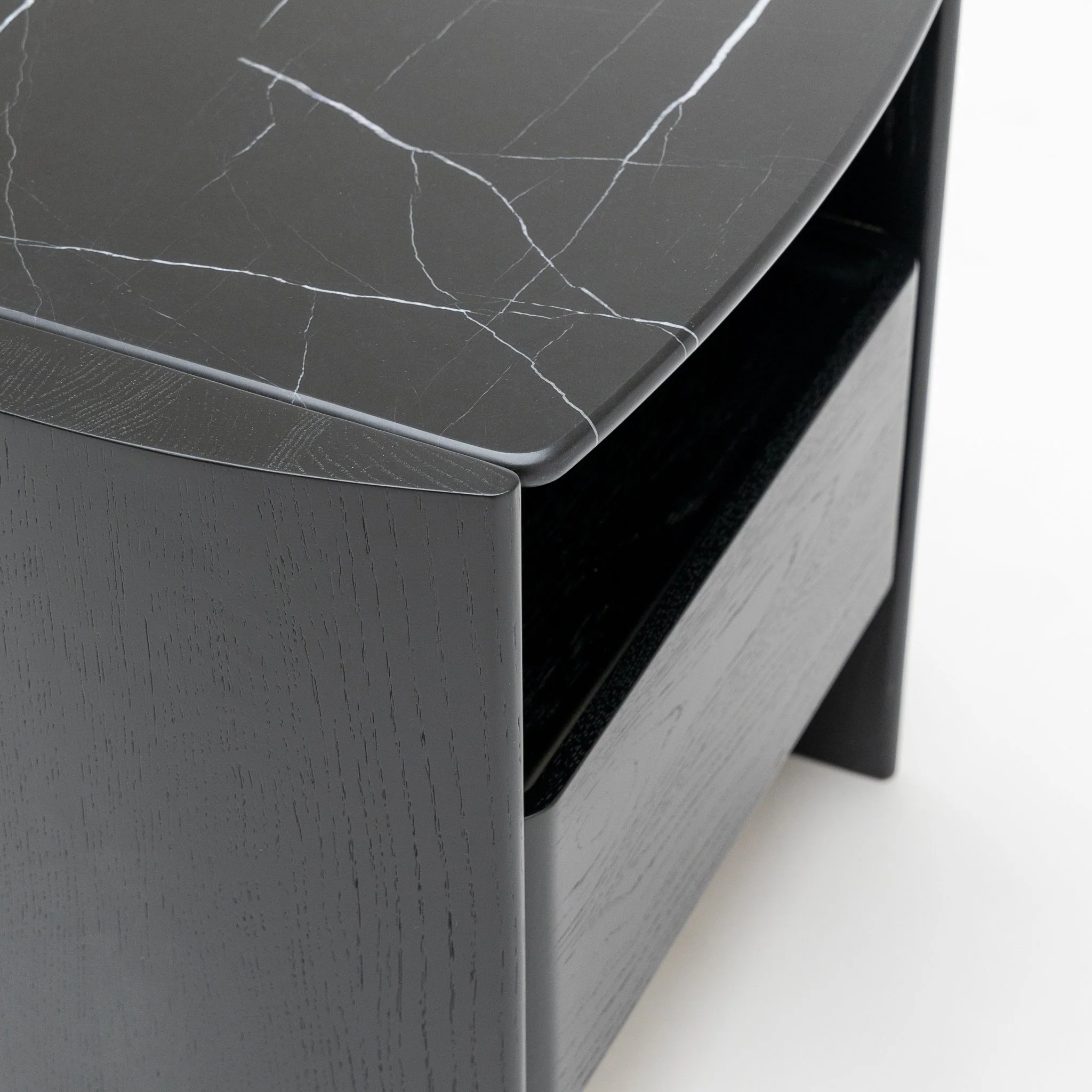 Tathra Nightstand - Black Oak & Nero Marquina - Image 11