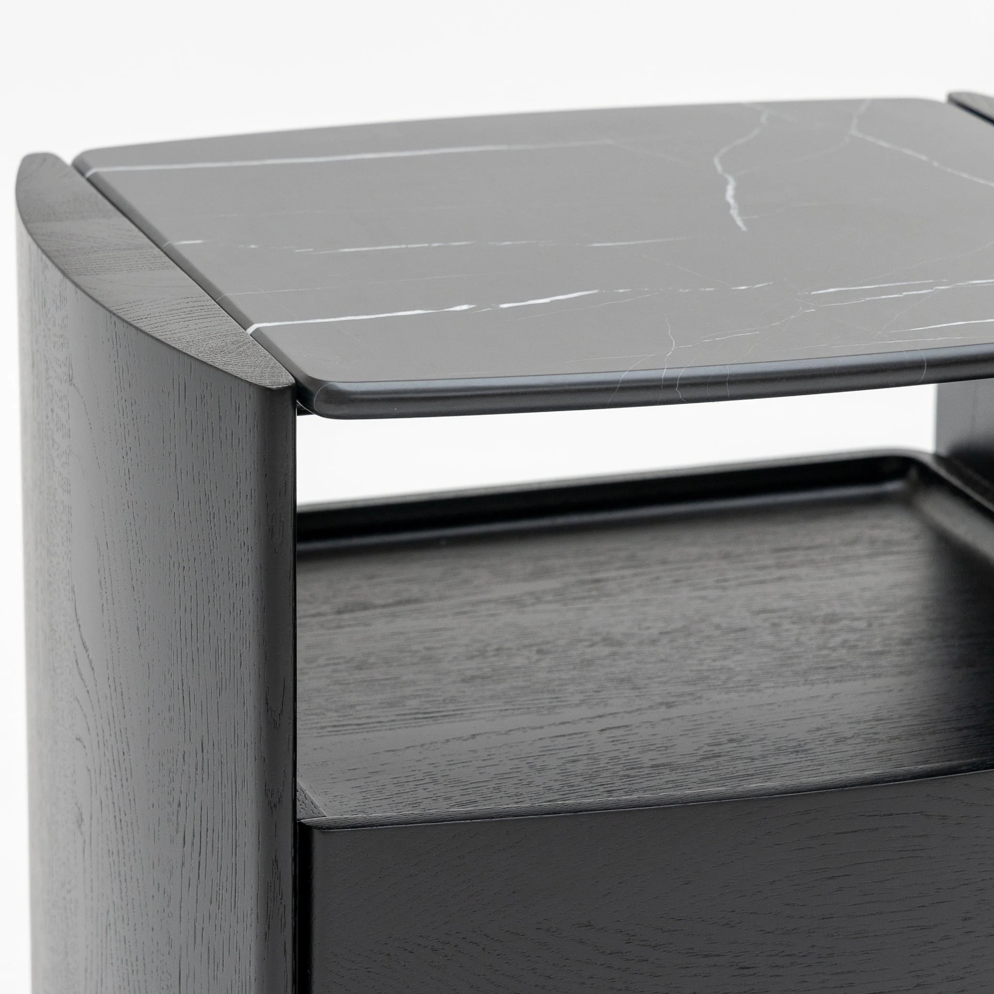 Tathra Nightstand - Black Oak & Nero Marquina - Image 13