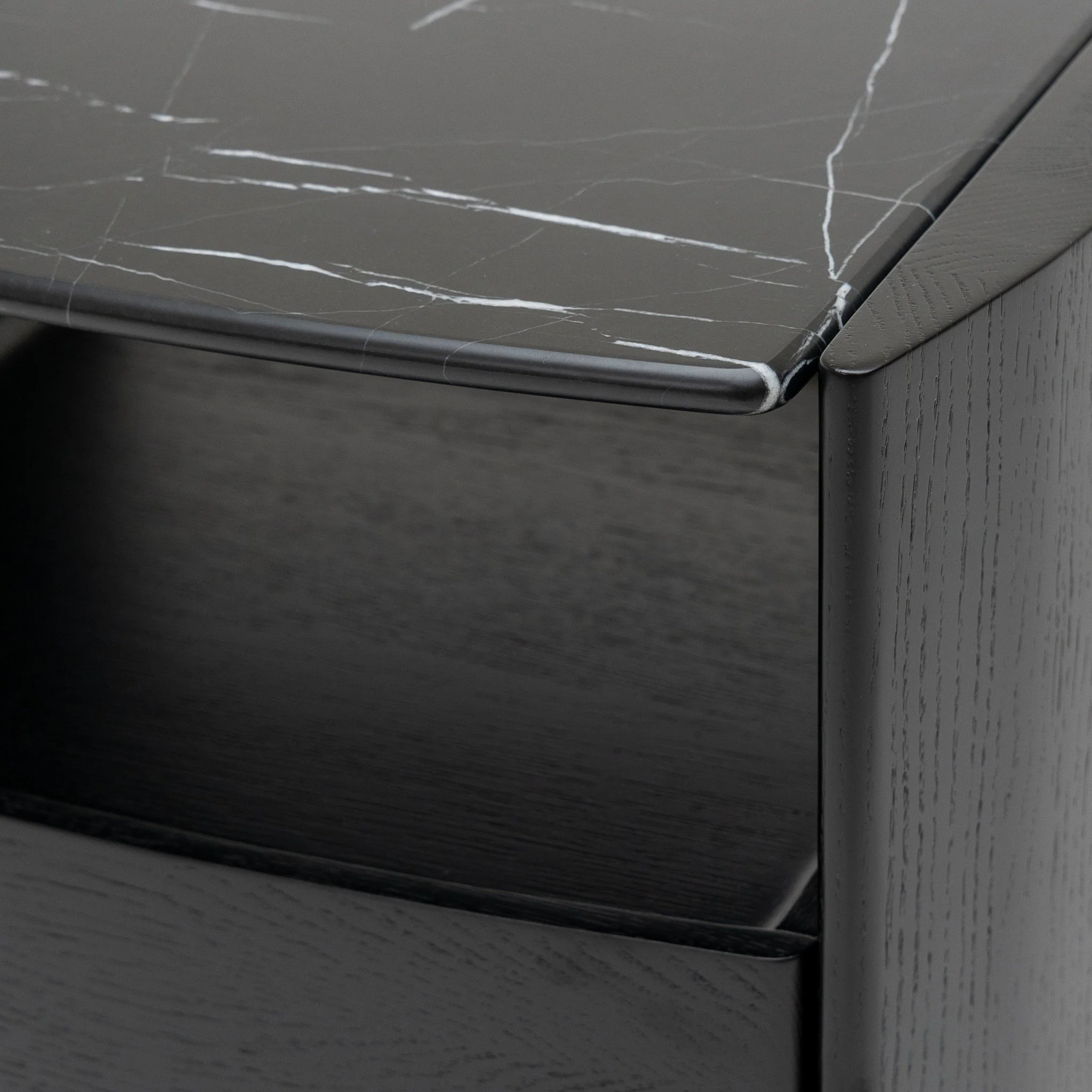 Tathra Nightstand - Black Oak & Nero Marquina - Image 14
