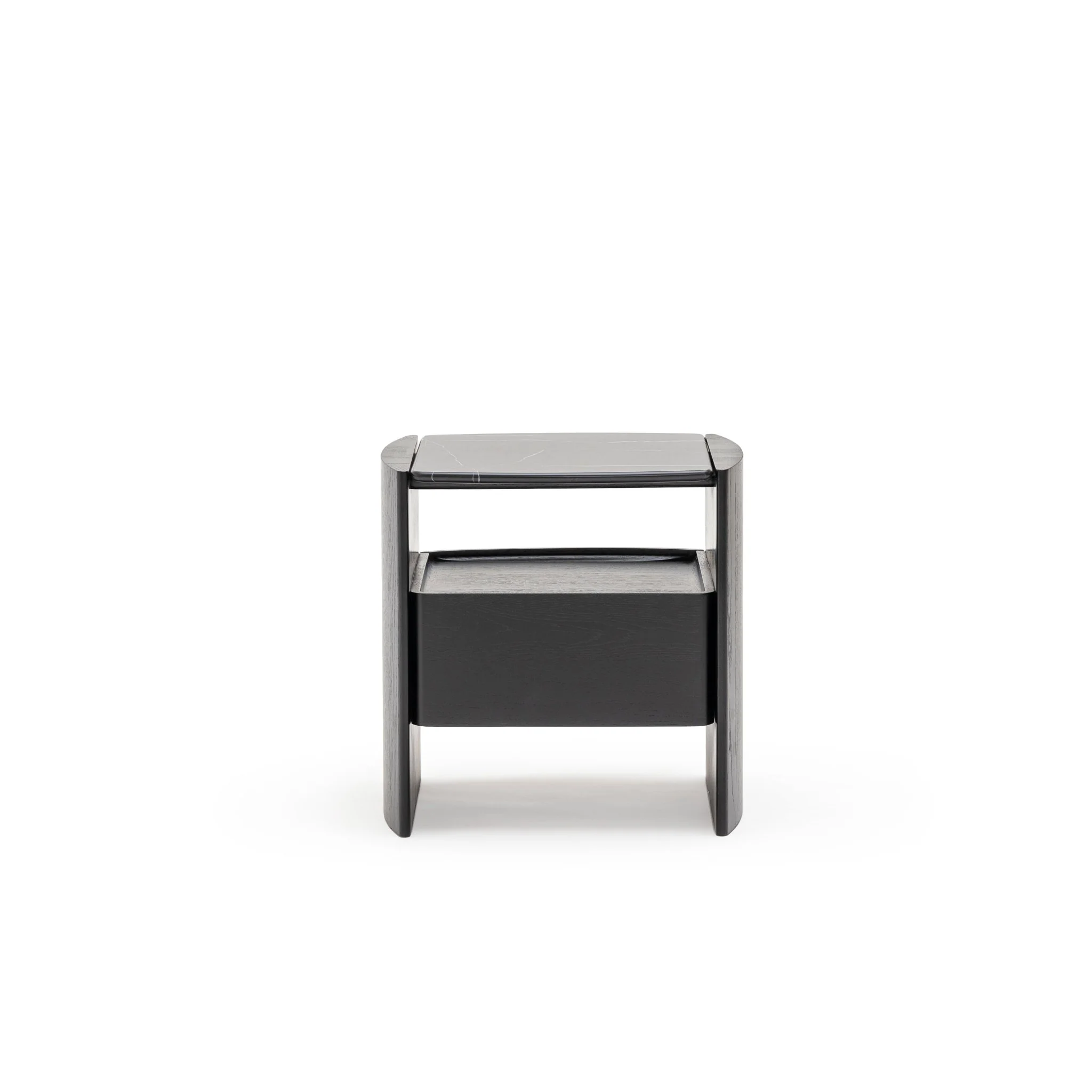 Tathra Nightstand - Black Oak & Nero Marquina - Image 4