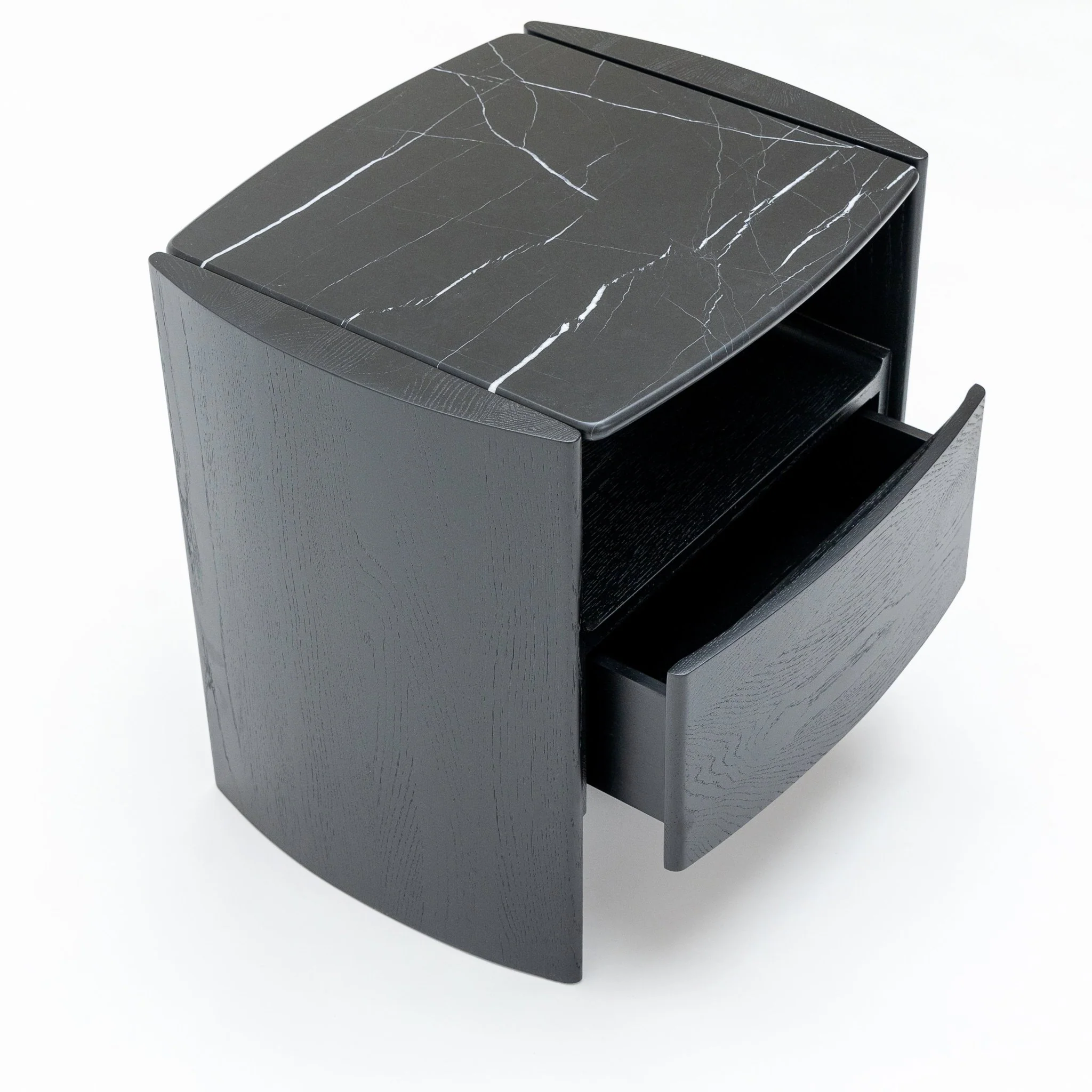Tathra Nightstand - Black Oak & Nero Marquina - Image 5