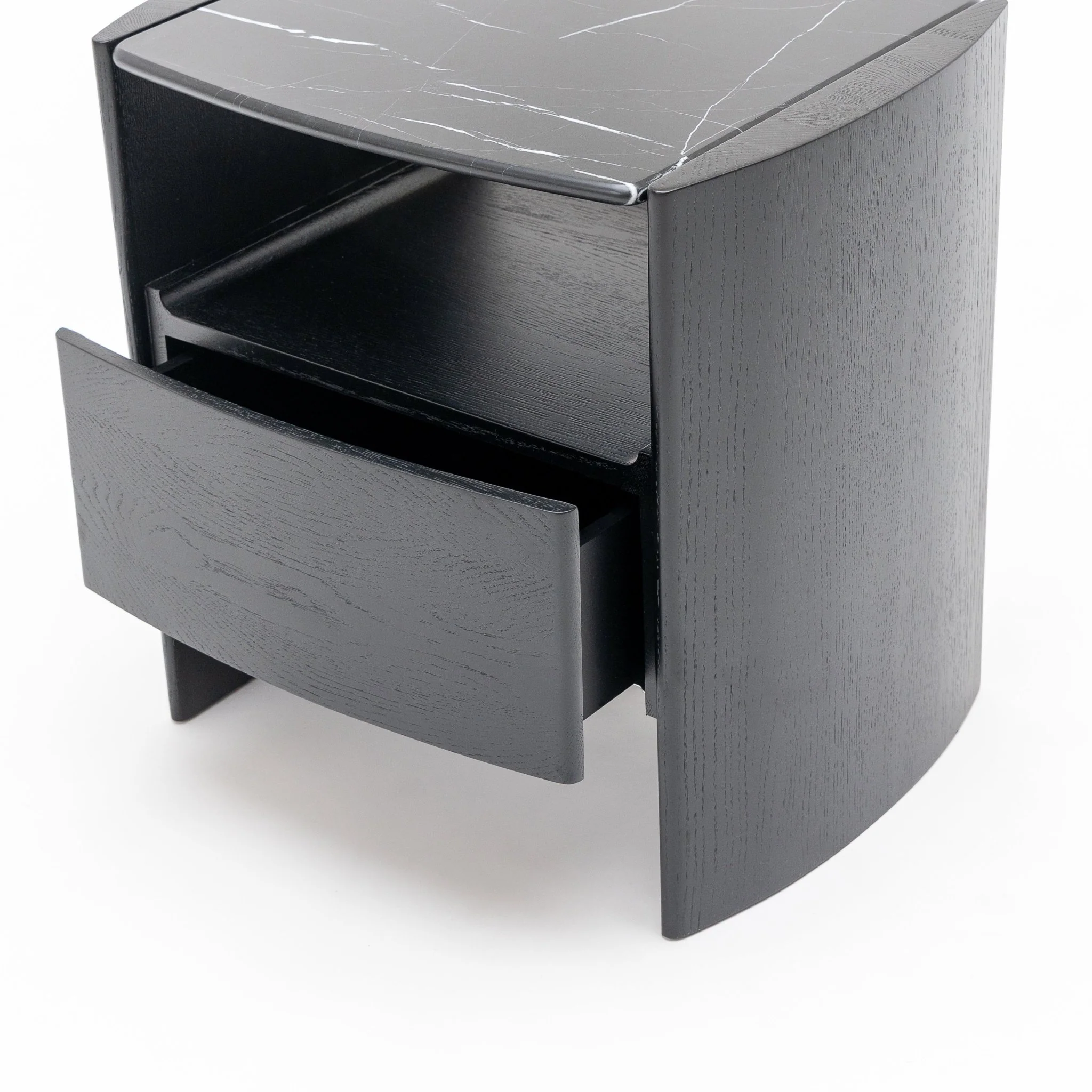 Tathra Nightstand - Black Oak & Nero Marquina - Image 8
