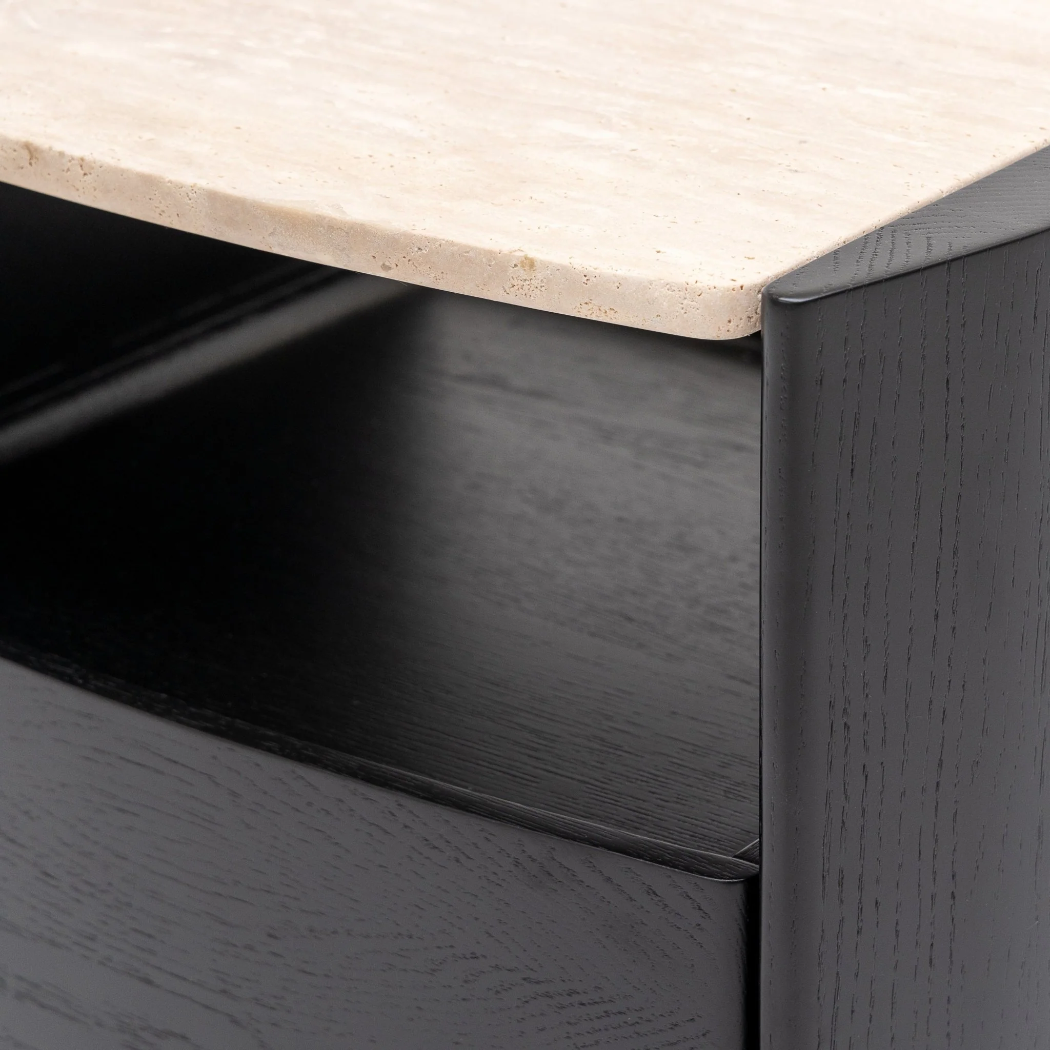Tathra Nightstand - Black Oak & Travertine - Image 7
