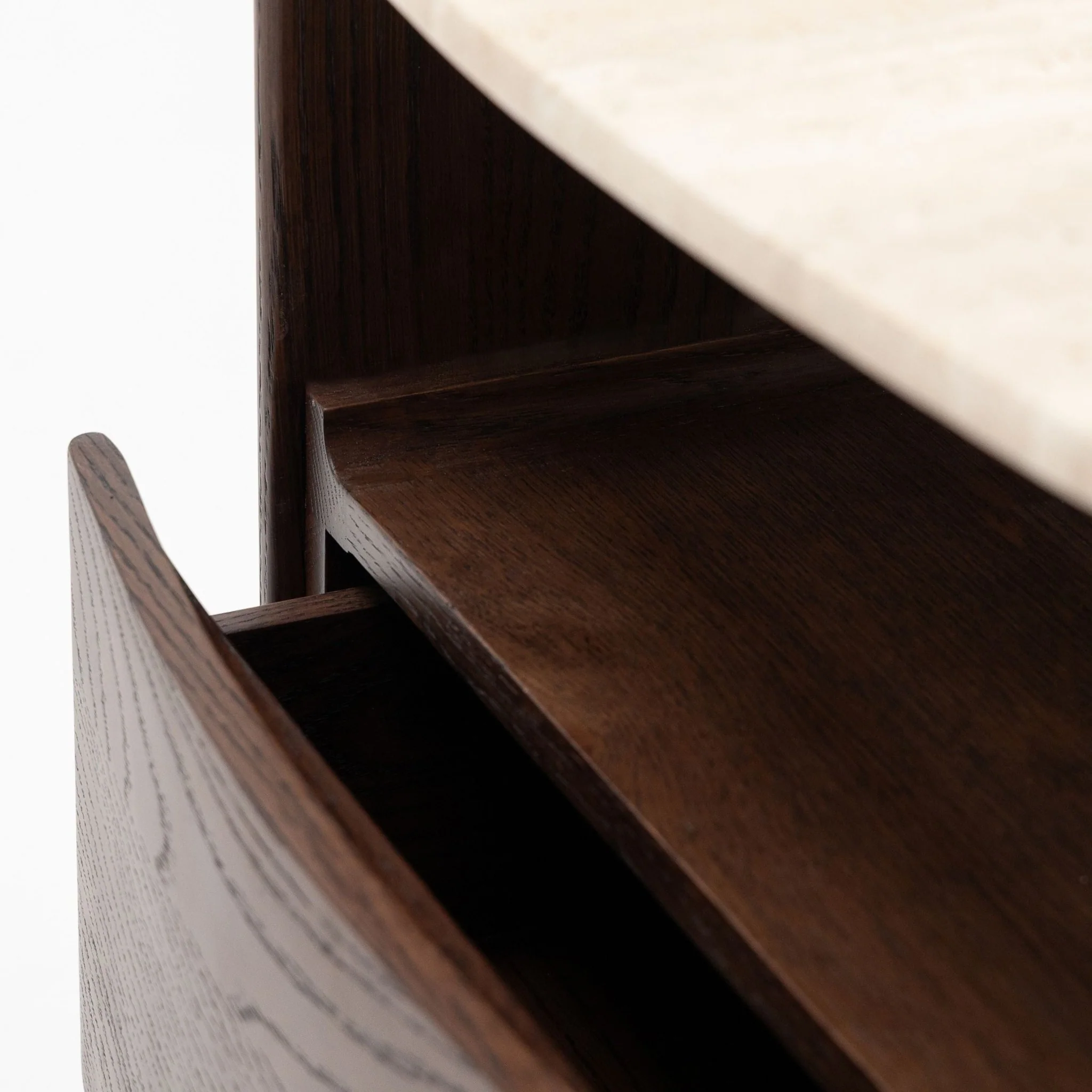 Tathra Nightstand - Espresso Oak & Travertine - Image 12