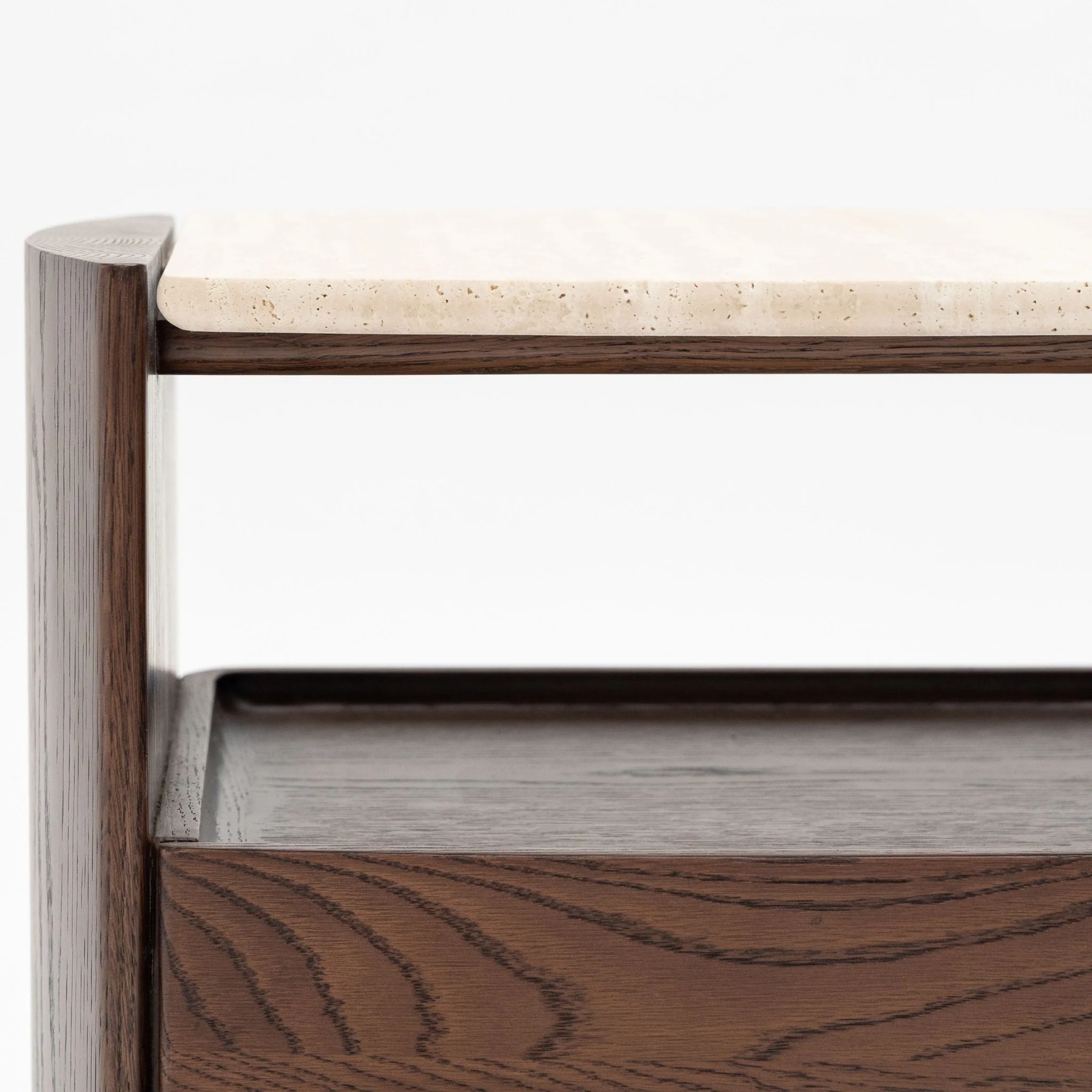 Tathra Nightstand - Espresso Oak & Travertine - Image 13
