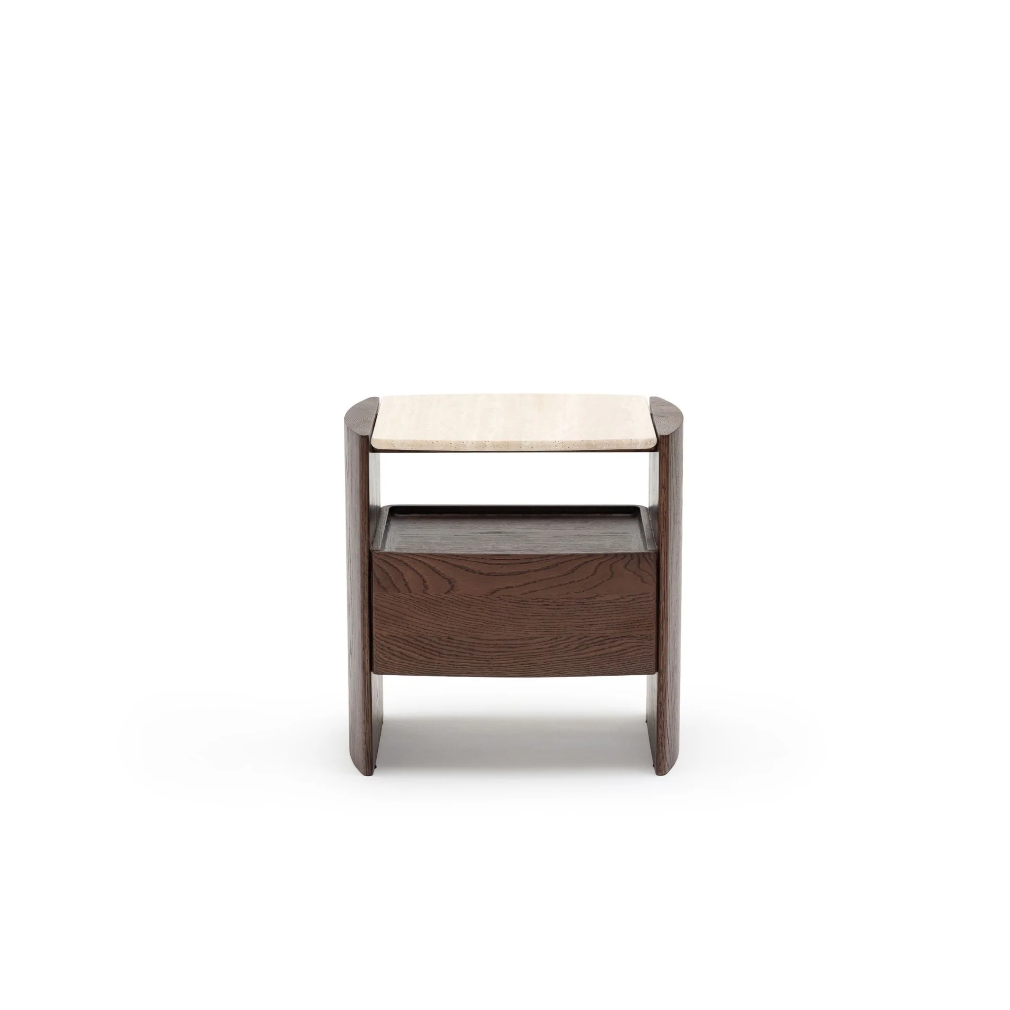 Tathra Nightstand - Espresso Oak & Travertine - Image 2
